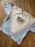 2XL Men’s Star Wars Darth Vader Handmade Tie Dye T-Shirt | Gray, Purple, and Blue Pleated Short Sleeve Tee