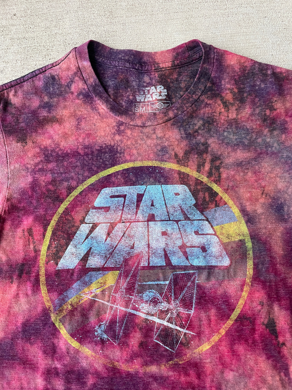 Small Men’s Star Wars Galaxy Dye Handmade Tie Dye T-Shirt | Reverse Galaxy Tie Dye Short Sleeve