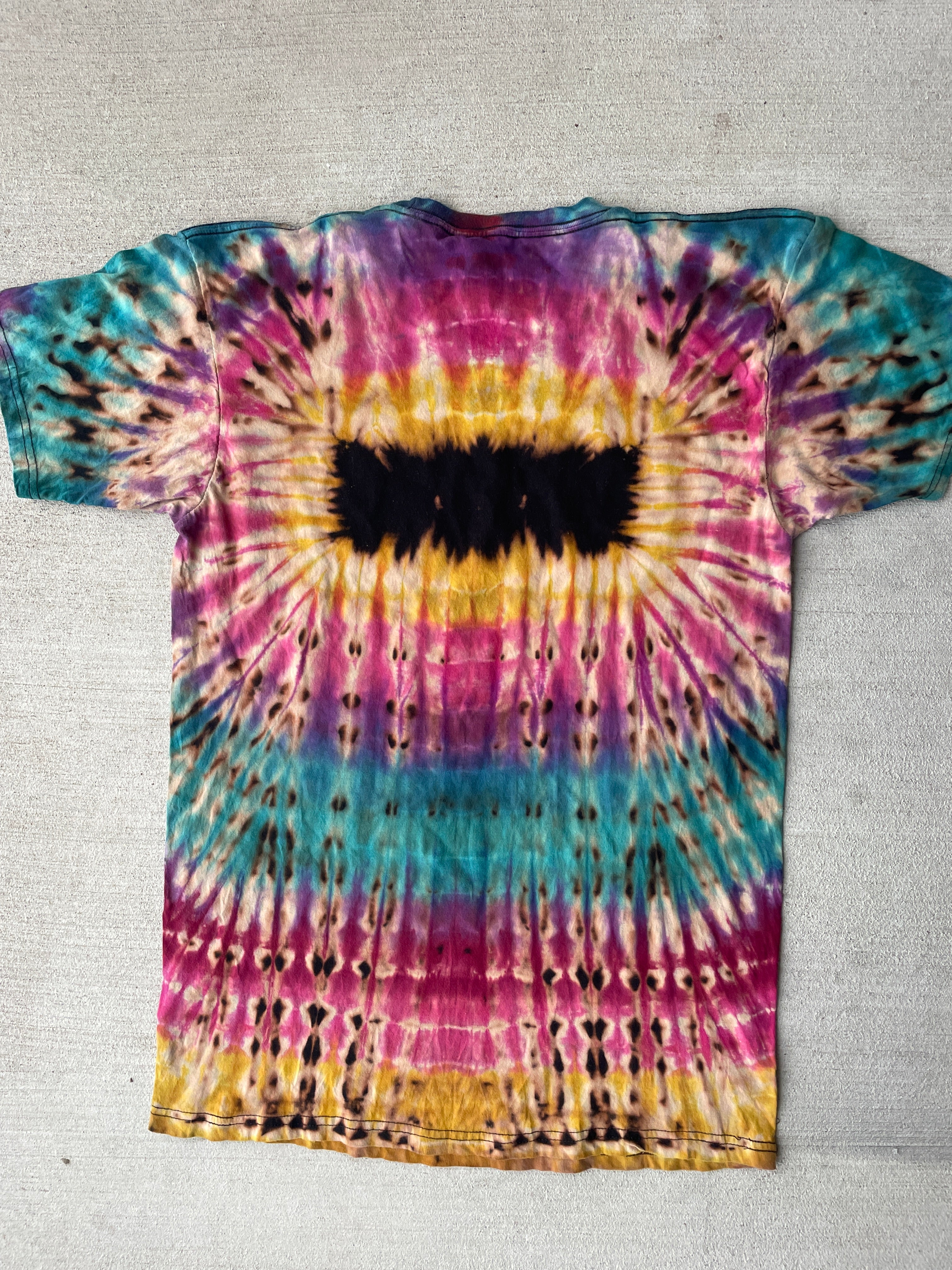 Large Men’s NASA Far Out Handmade Tie Dye T-Shirt | Pink, Purple, and Blue Reverse Tie Dye Short Sleeve