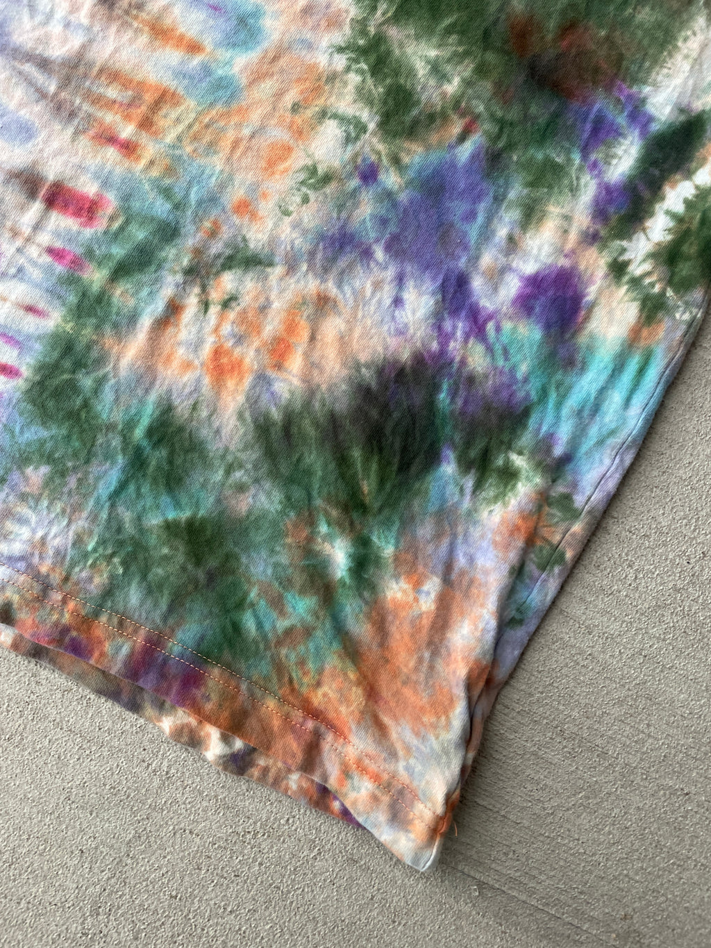 Large Men’s NASA Earth Tones Handmade Tie Dye T-Shirt | Brown and Green Reverse Tie Dye Short Sleeve