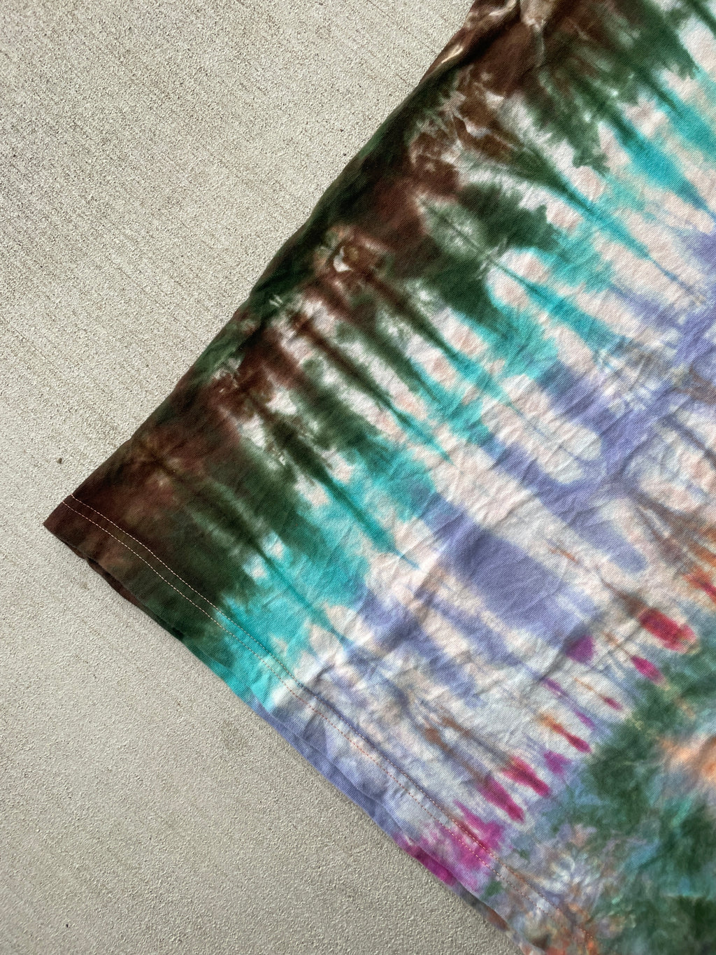 Large Men’s NASA Earth Tones Handmade Tie Dye T-Shirt | Brown and Green Reverse Tie Dye Short Sleeve