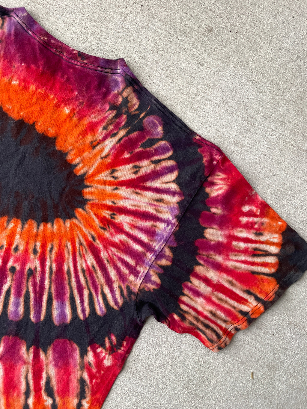 2XL Men’s Batman Handmade Tie Dye T-Shirt | Black and Red Reverse Tie Dye Short Sleeve