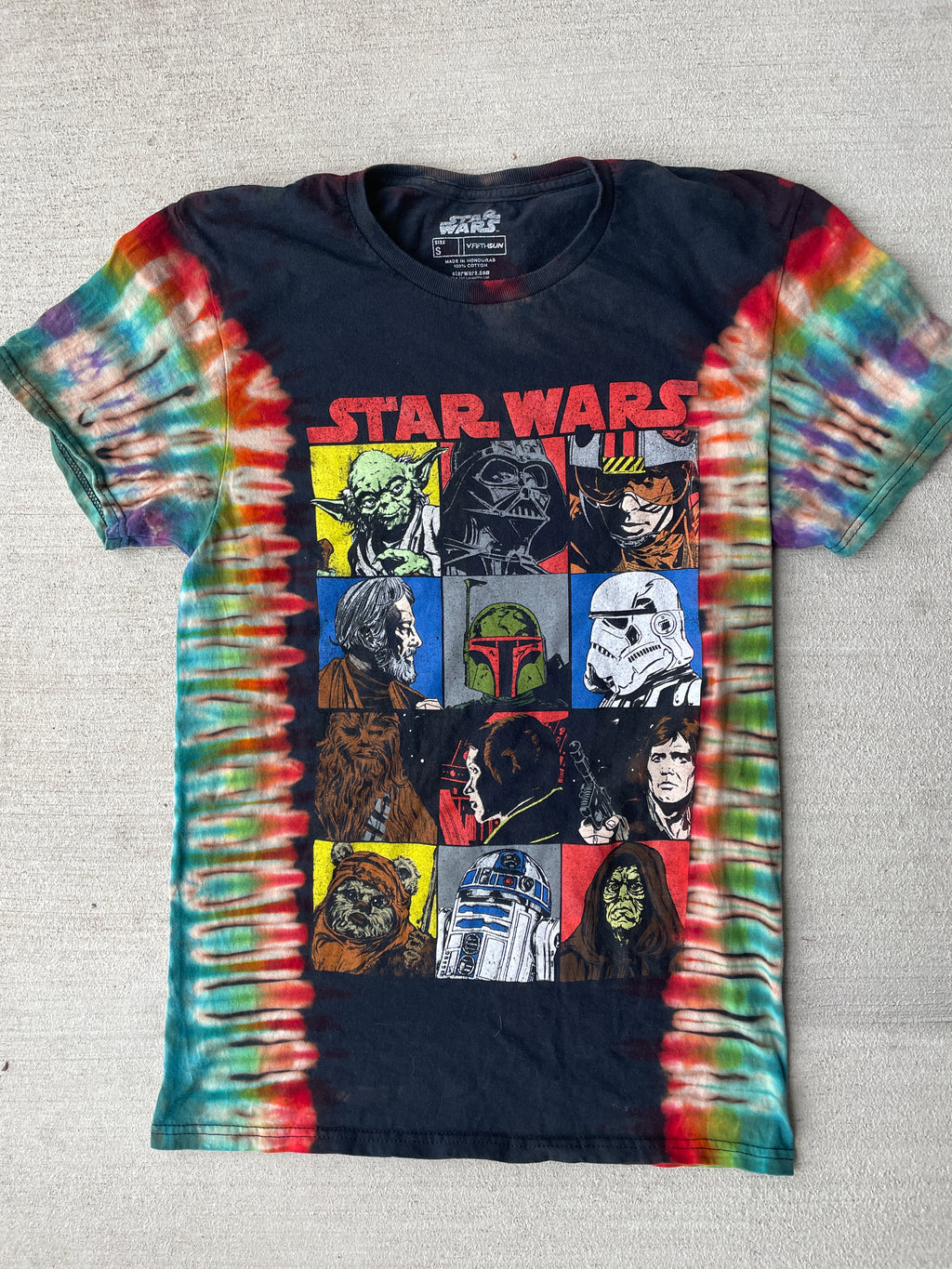 Large Men’s Star Wars Space Ship Handmade Tie Dye T-Shirt | Reverse Galaxy Tie Dye Short Sleeve