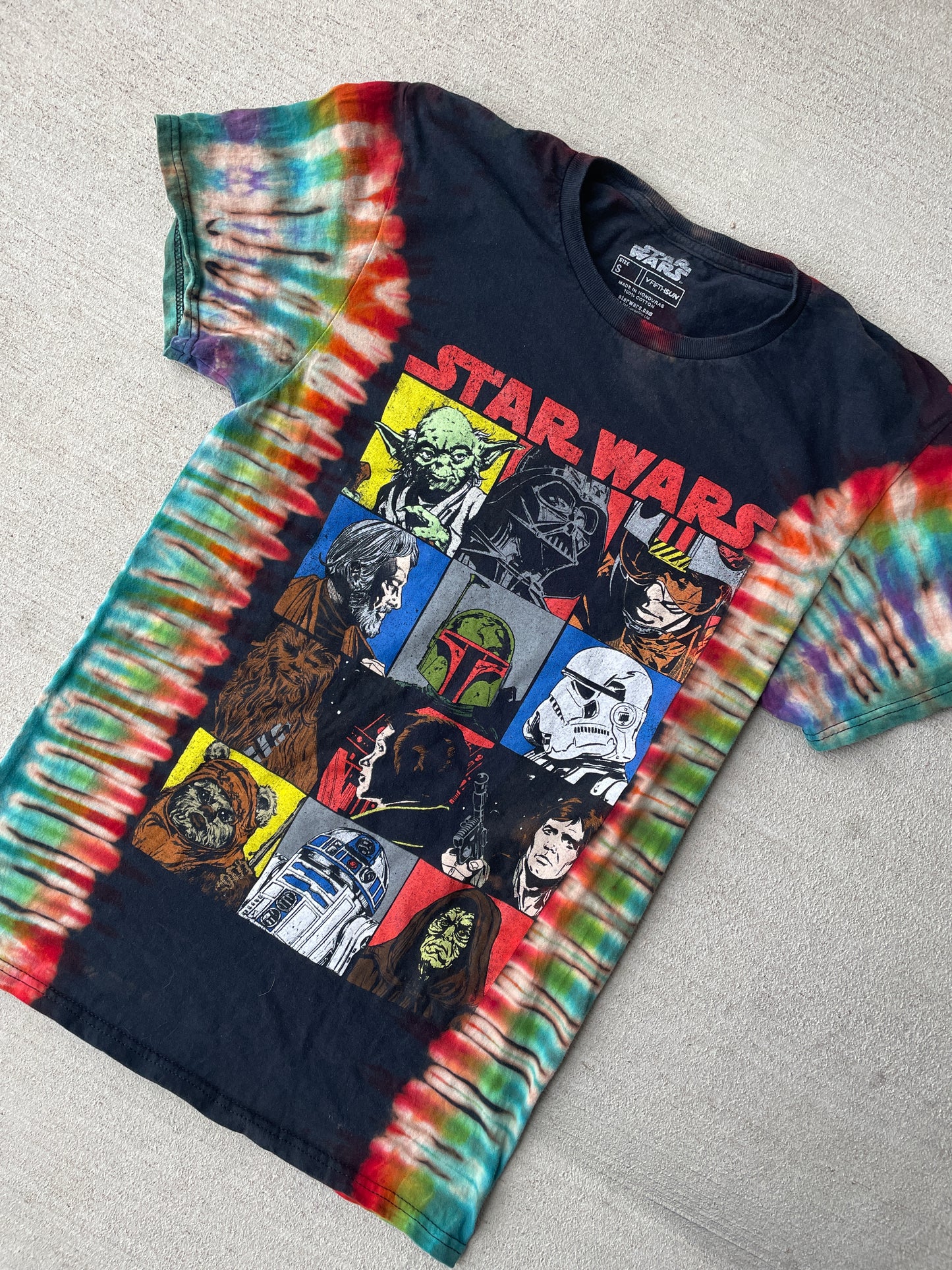 Large Men’s Star Wars Space Ship Handmade Tie Dye T-Shirt | Reverse Galaxy Tie Dye Short Sleeve
