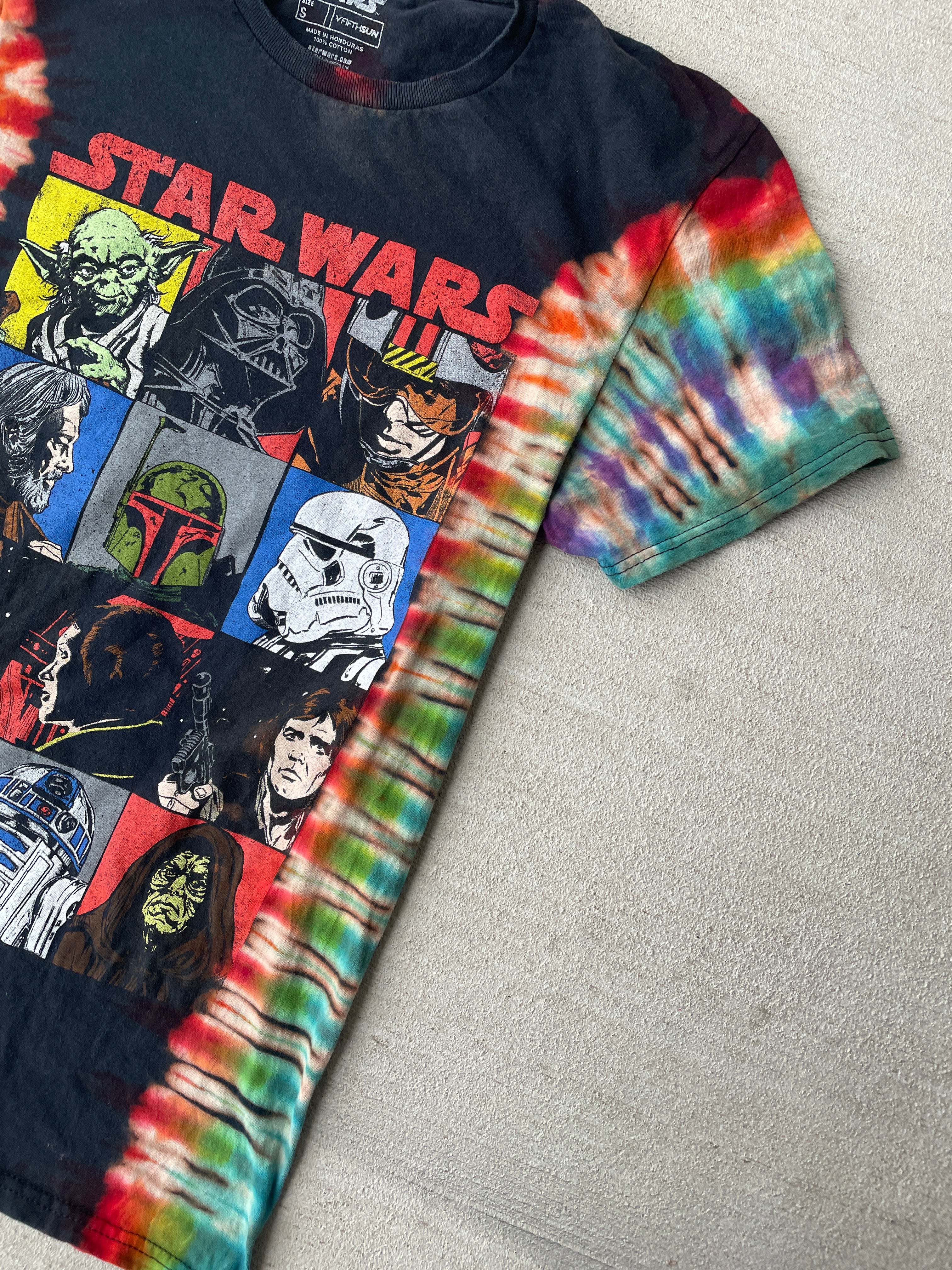 Large Men’s Star Wars Space Ship Handmade Tie Dye T-Shirt | Reverse Galaxy Tie Dye Short Sleeve