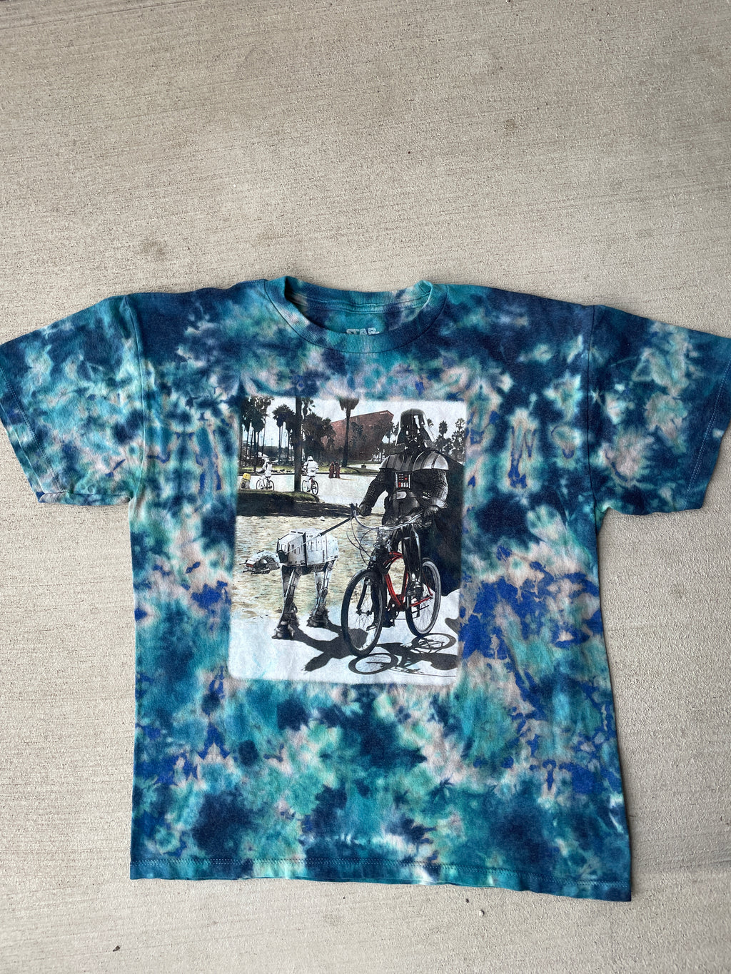 XL Boys Youth Darth Vader Biking AT-AT Handmade Tie Dye T-Shirt | Star  Wars Reverse Tie Dye Short Sleeve