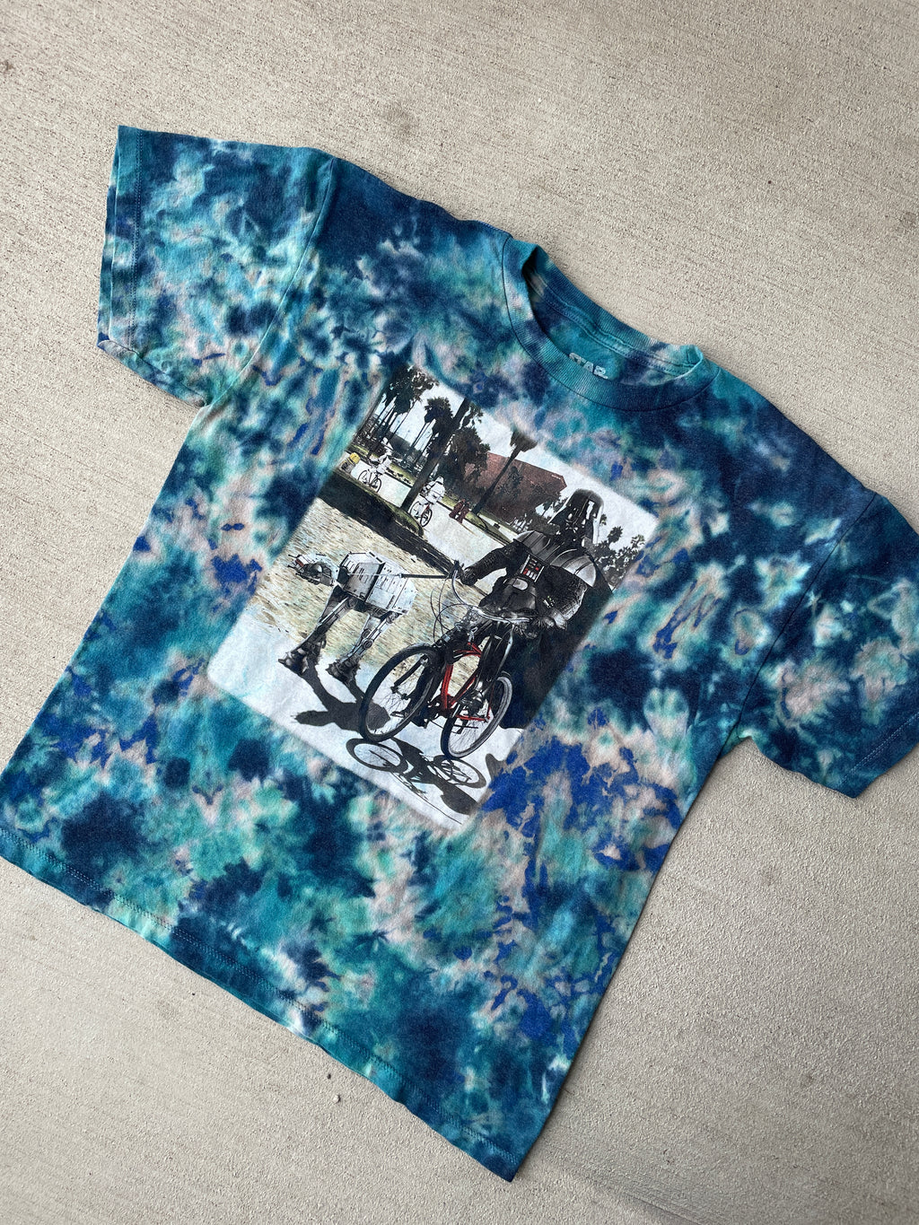 XL Boys Youth Darth Vader Biking AT-AT Handmade Tie Dye T-Shirt | Star  Wars Reverse Tie Dye Short Sleeve