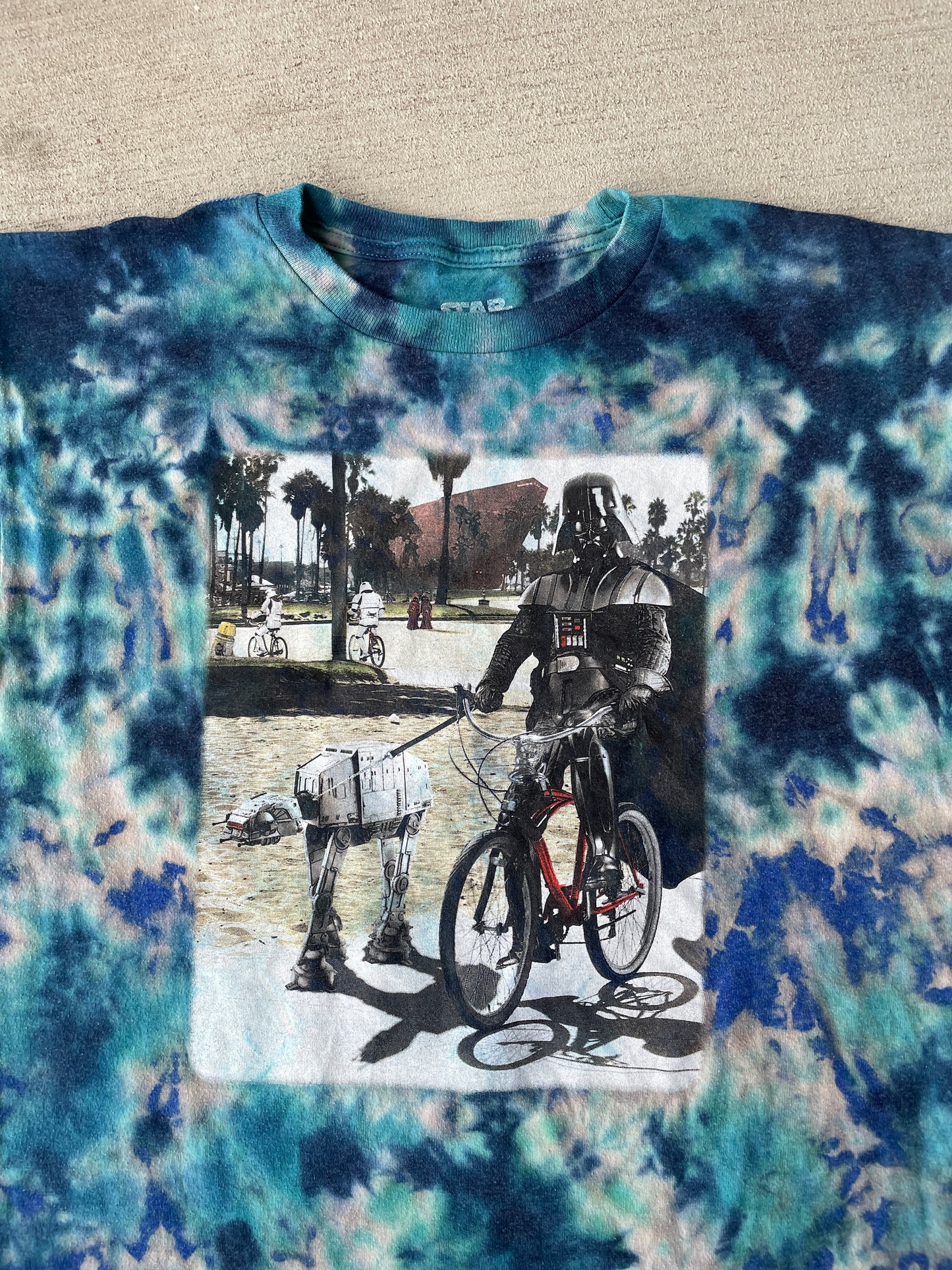 XL Boys Youth Darth Vader Biking AT-AT Handmade Tie Dye T-Shirt | Star  Wars Reverse Tie Dye Short Sleeve