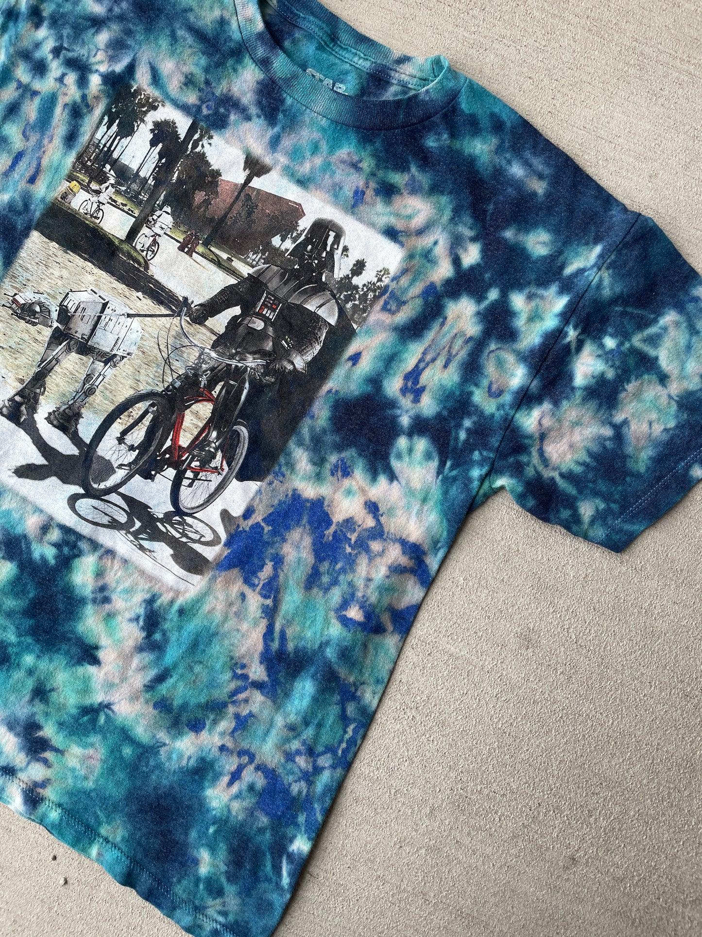 XL Boys Youth Darth Vader Biking AT-AT Handmade Tie Dye T-Shirt | Star  Wars Reverse Tie Dye Short Sleeve