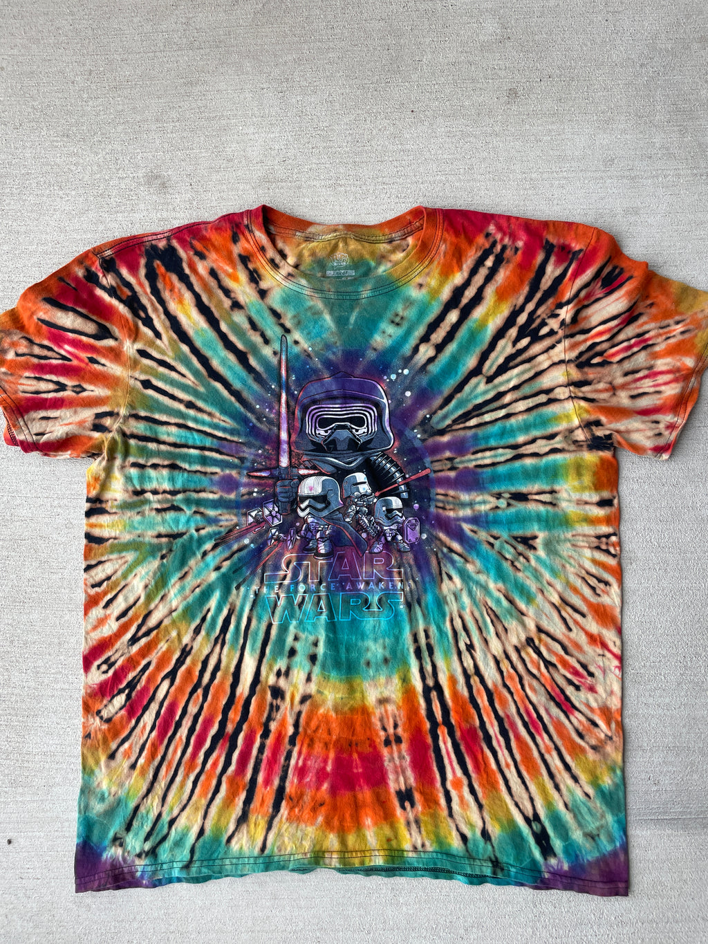 XL Men’s The Force Awakens Handmade Tie Dye T-Shirt | Star  Wars Rainbow Reverse Tie Dye Short Sleeve