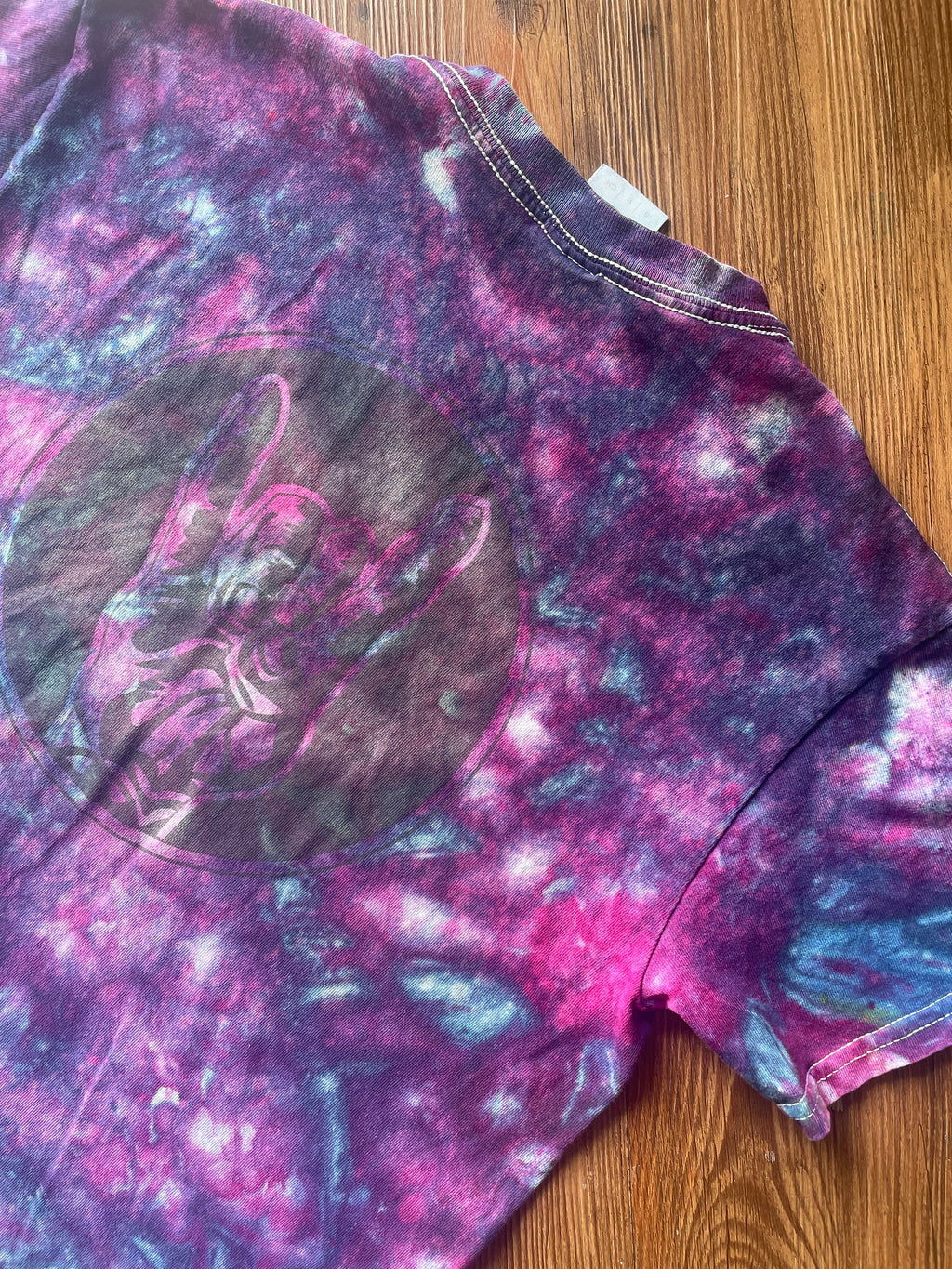 Small Men’s ROCK IT! Galaxy Tie Dye Handmade T-Shirt | Blue and Purple Dark Galaxy Dye Short Sleeve