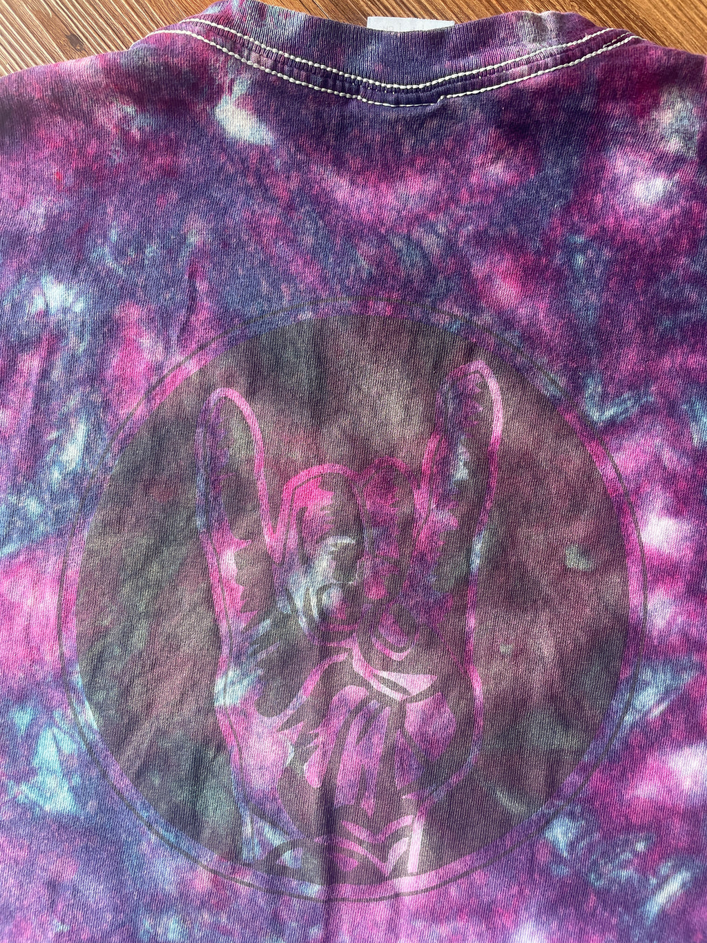 Small Men’s ROCK IT! Galaxy Tie Dye Handmade T-Shirt | Blue and Purple Dark Galaxy Dye Short Sleeve