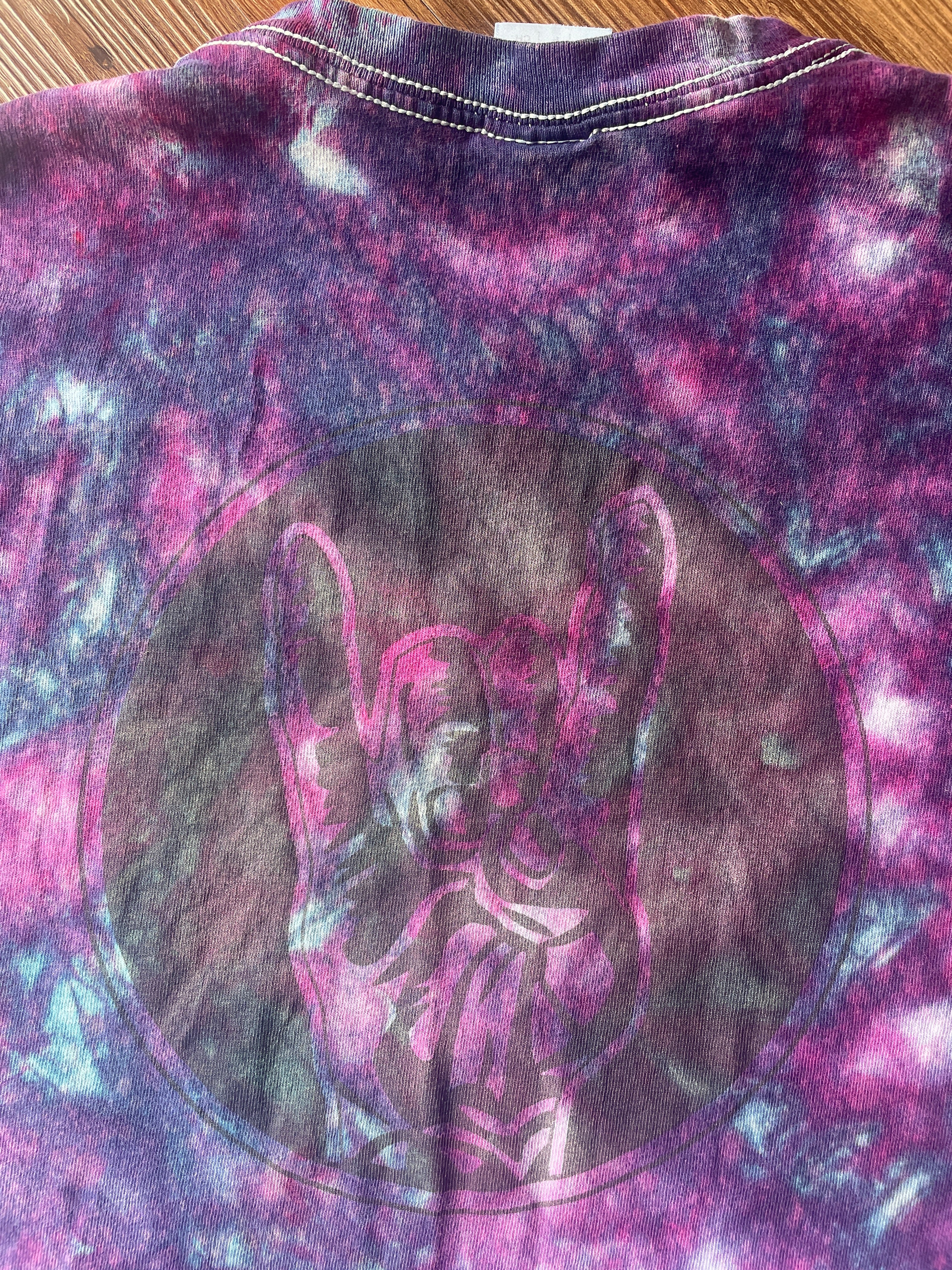 Small Men’s ROCK IT! Galaxy Tie Dye Handmade T-Shirt | Blue and Purple Dark Galaxy Dye Short Sleeve