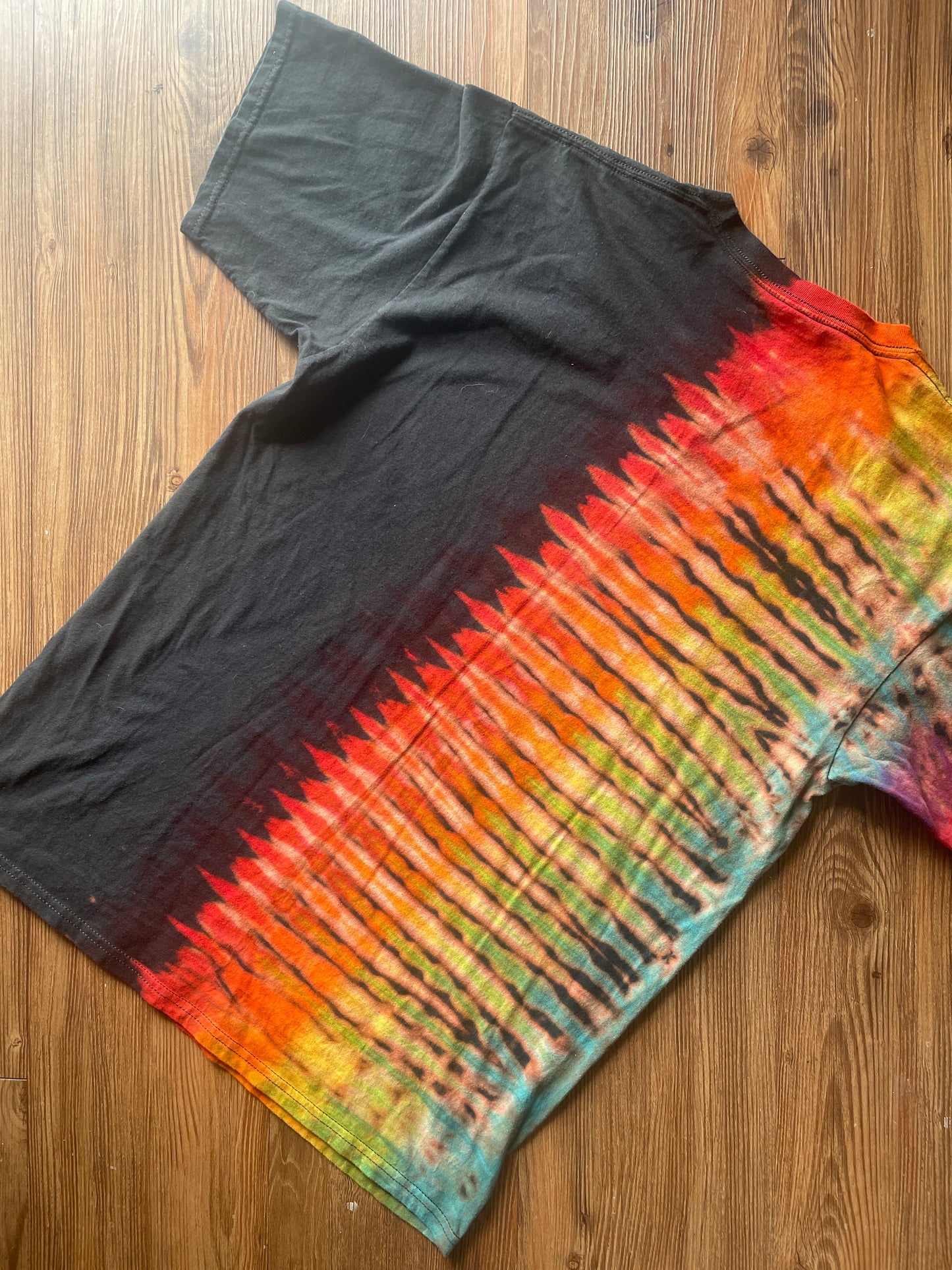 Medium Men’s Pride Love Wins Handmade Tie Dye T-Shirt | LGBTQ+ Rainbow Pride Month Pleated Tie Dye Short Sleeve