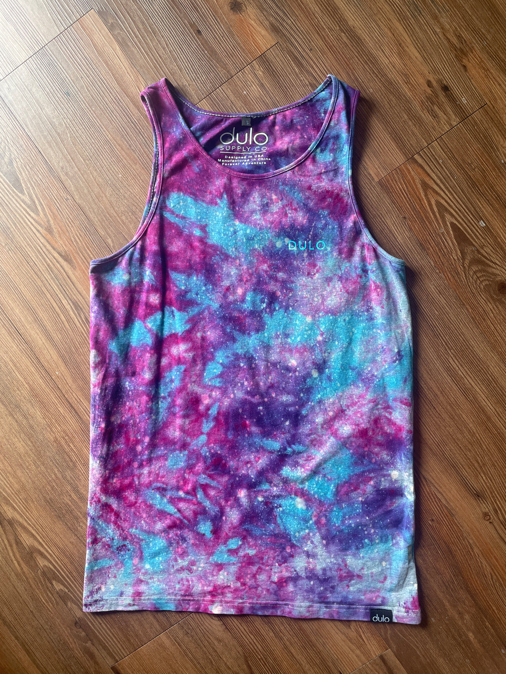 Small Men’s Dulo Supply Co. Handmade Galaxy Tie Dye Tank Top | Summer Galaxy Dye Sleeveless Shirt