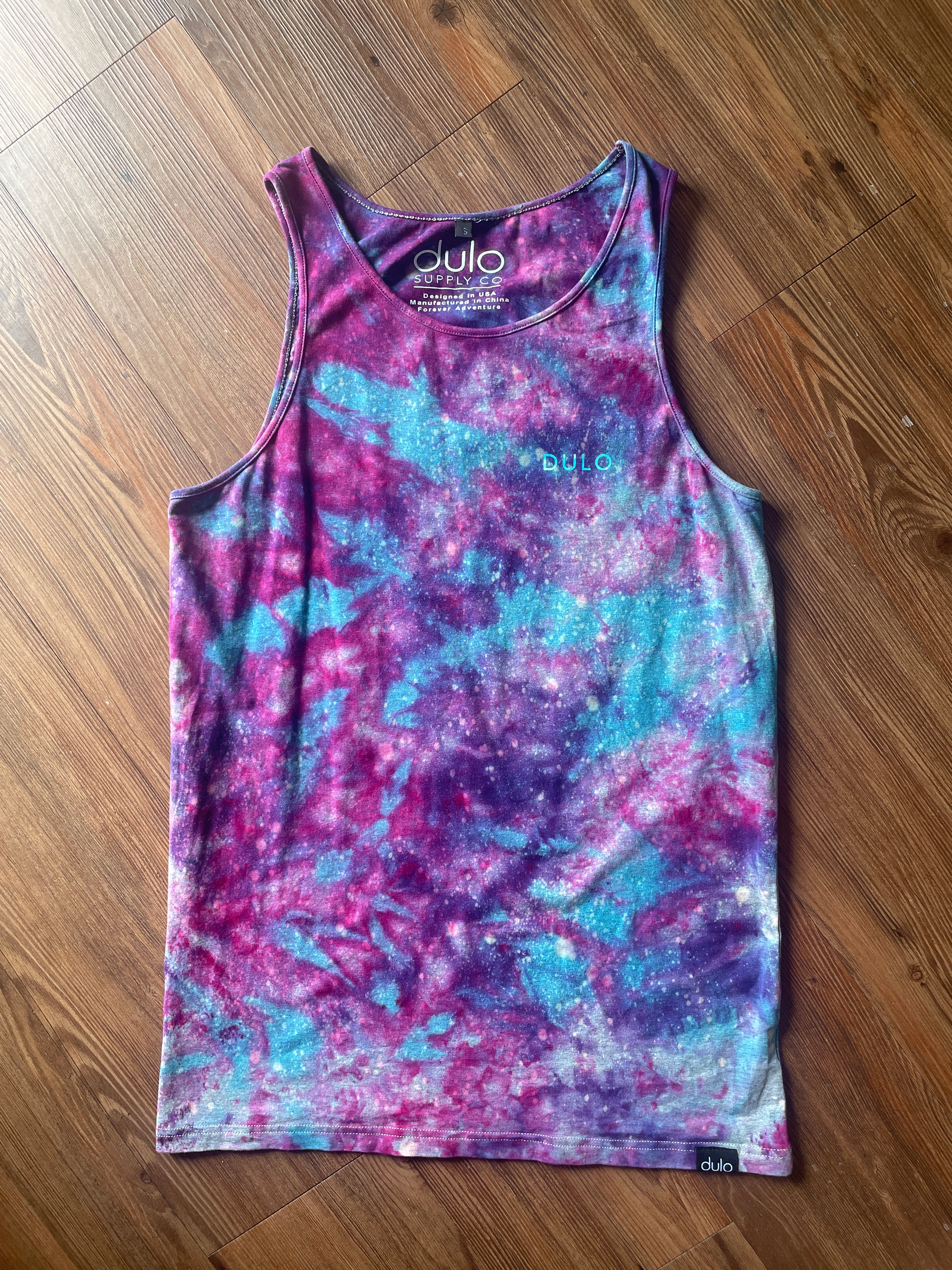Small Men’s Dulo Supply Co. Handmade Galaxy Tie Dye Tank Top | Summer Galaxy Dye Sleeveless Shirt