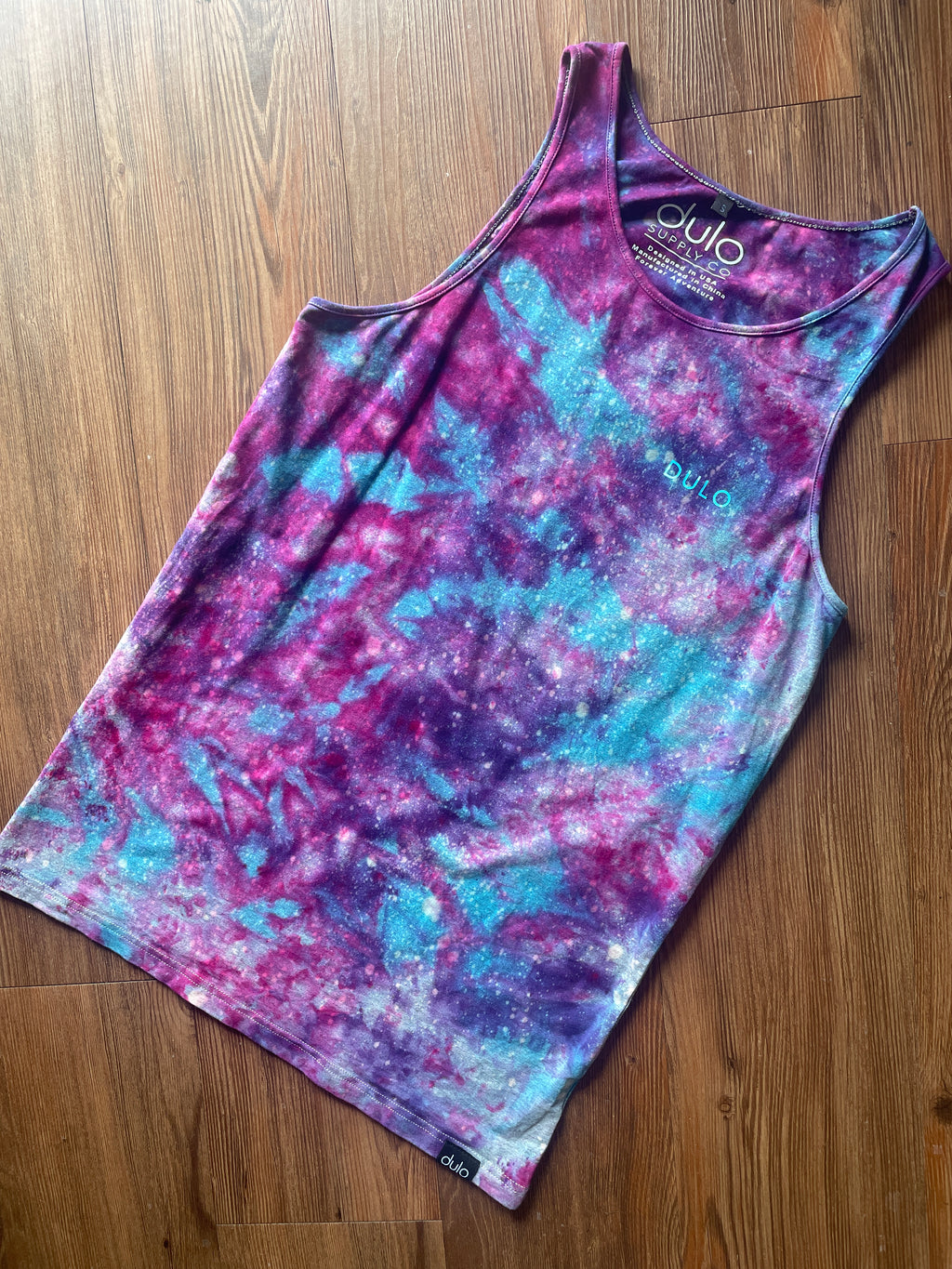 Small Men’s Dulo Supply Co. Handmade Galaxy Tie Dye Tank Top | Summer Galaxy Dye Sleeveless Shirt