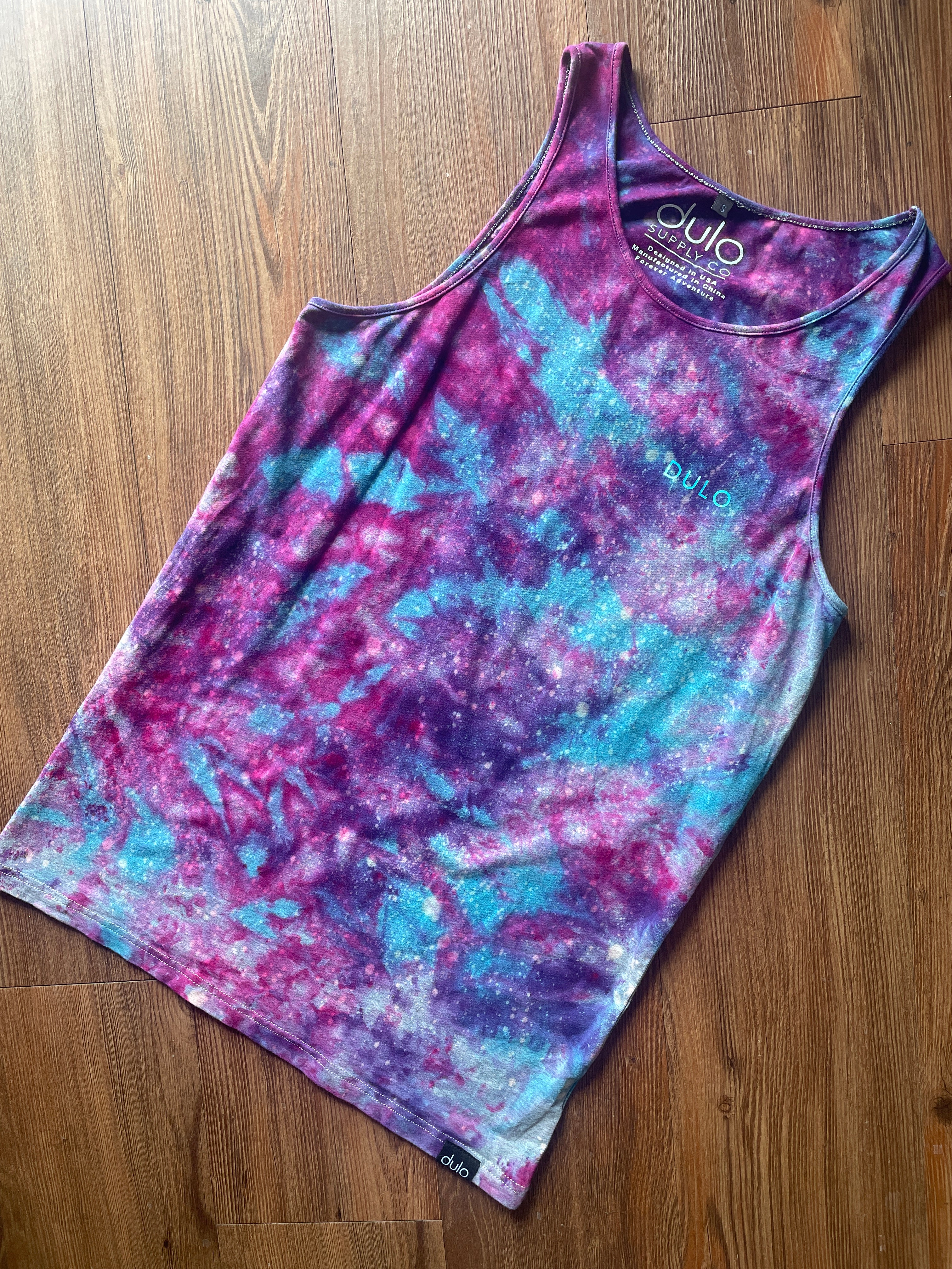 Small Men’s Dulo Supply Co. Handmade Galaxy Tie Dye Tank Top | Summer Galaxy Dye Sleeveless Shirt