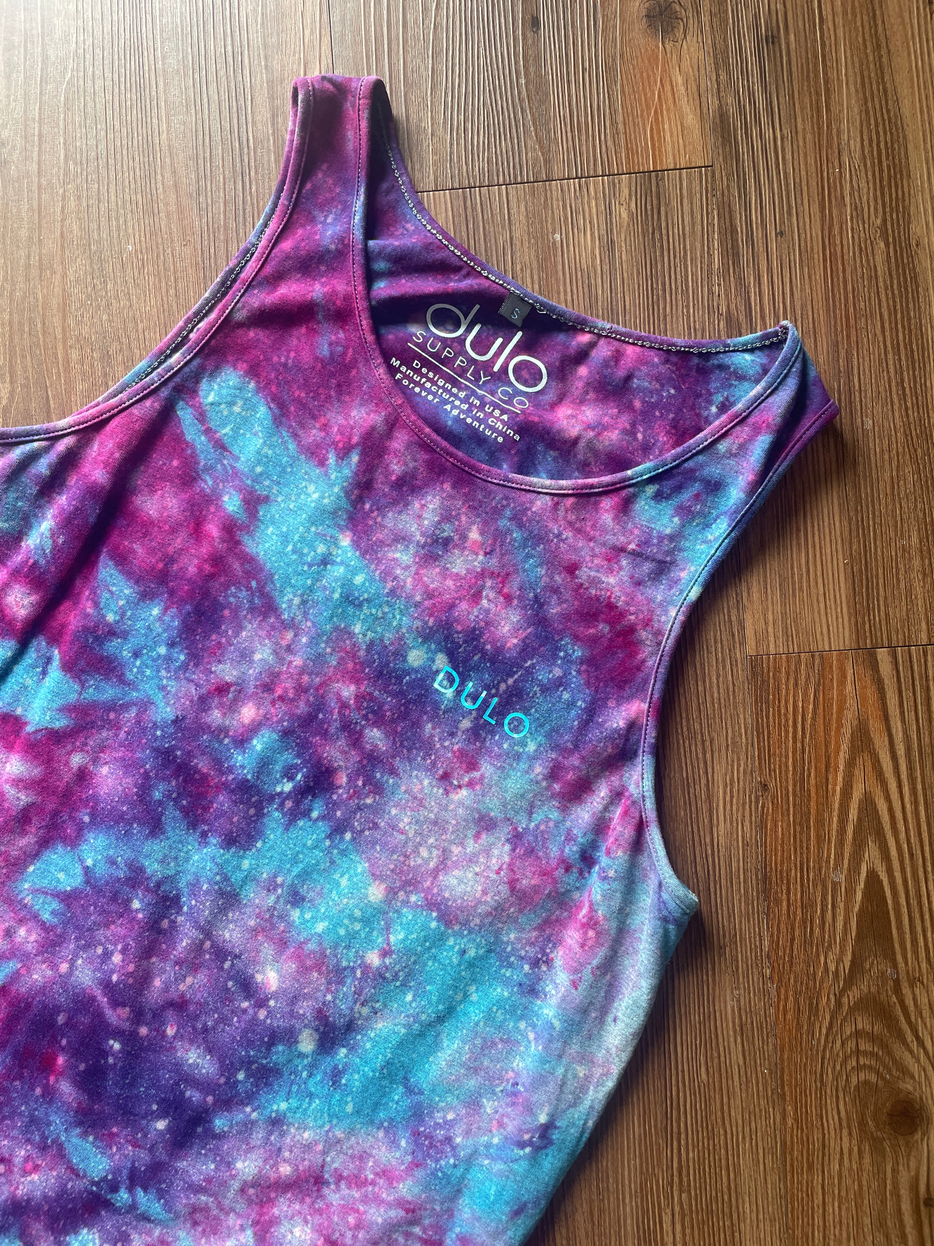 Small Men’s Dulo Supply Co. Handmade Galaxy Tie Dye Tank Top | Summer Galaxy Dye Sleeveless Shirt