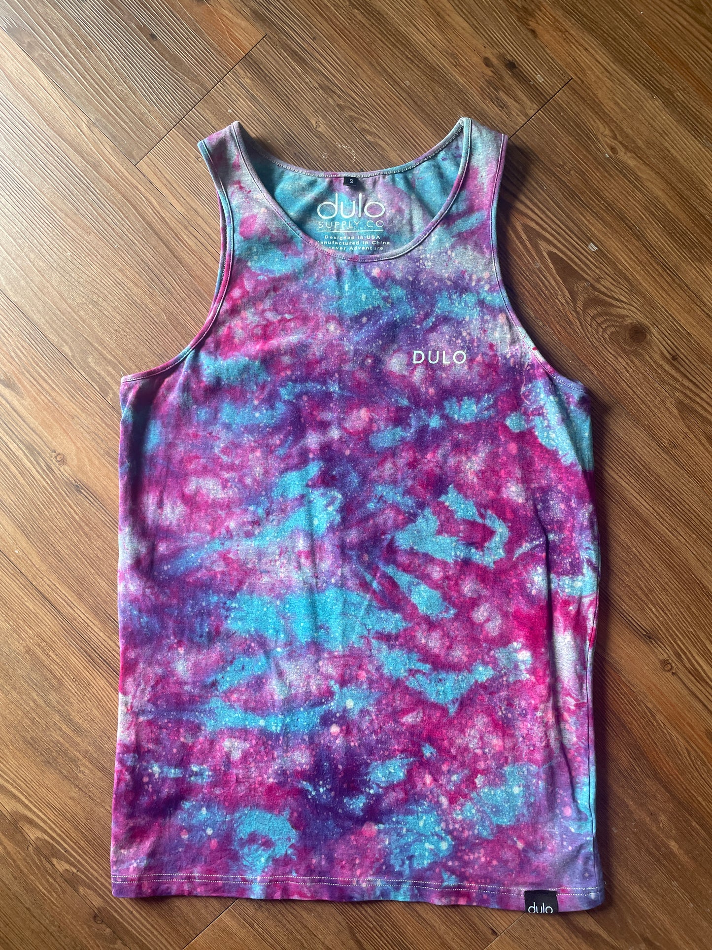 Small Men’s Dulo Supply Co. Handmade Galaxy Tie Dye Tank Top | Summer Galaxy Dye Sleeveless Shirt