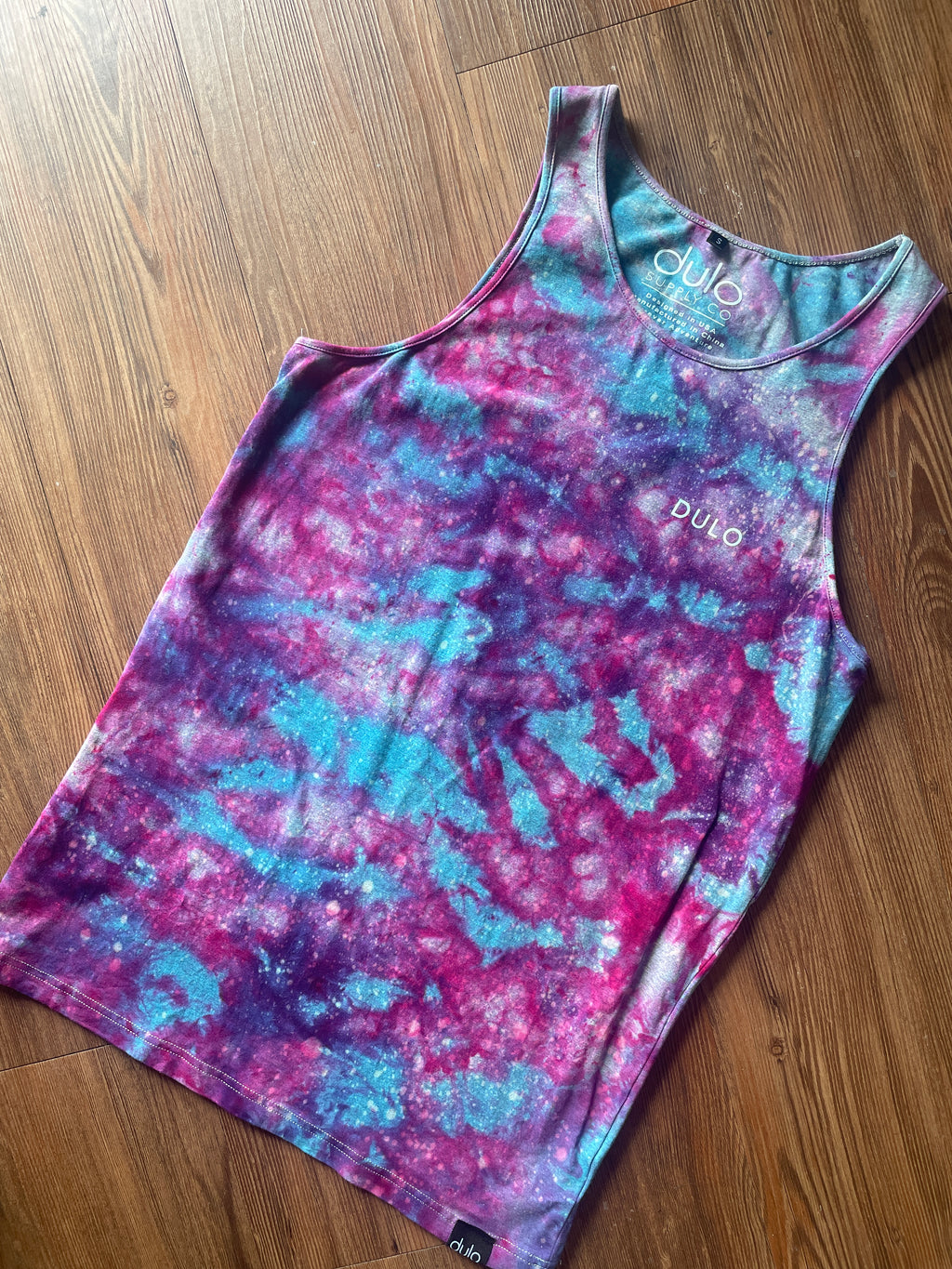 Small Men’s Dulo Supply Co. Handmade Galaxy Tie Dye Tank Top | Summer Galaxy Dye Sleeveless Shirt