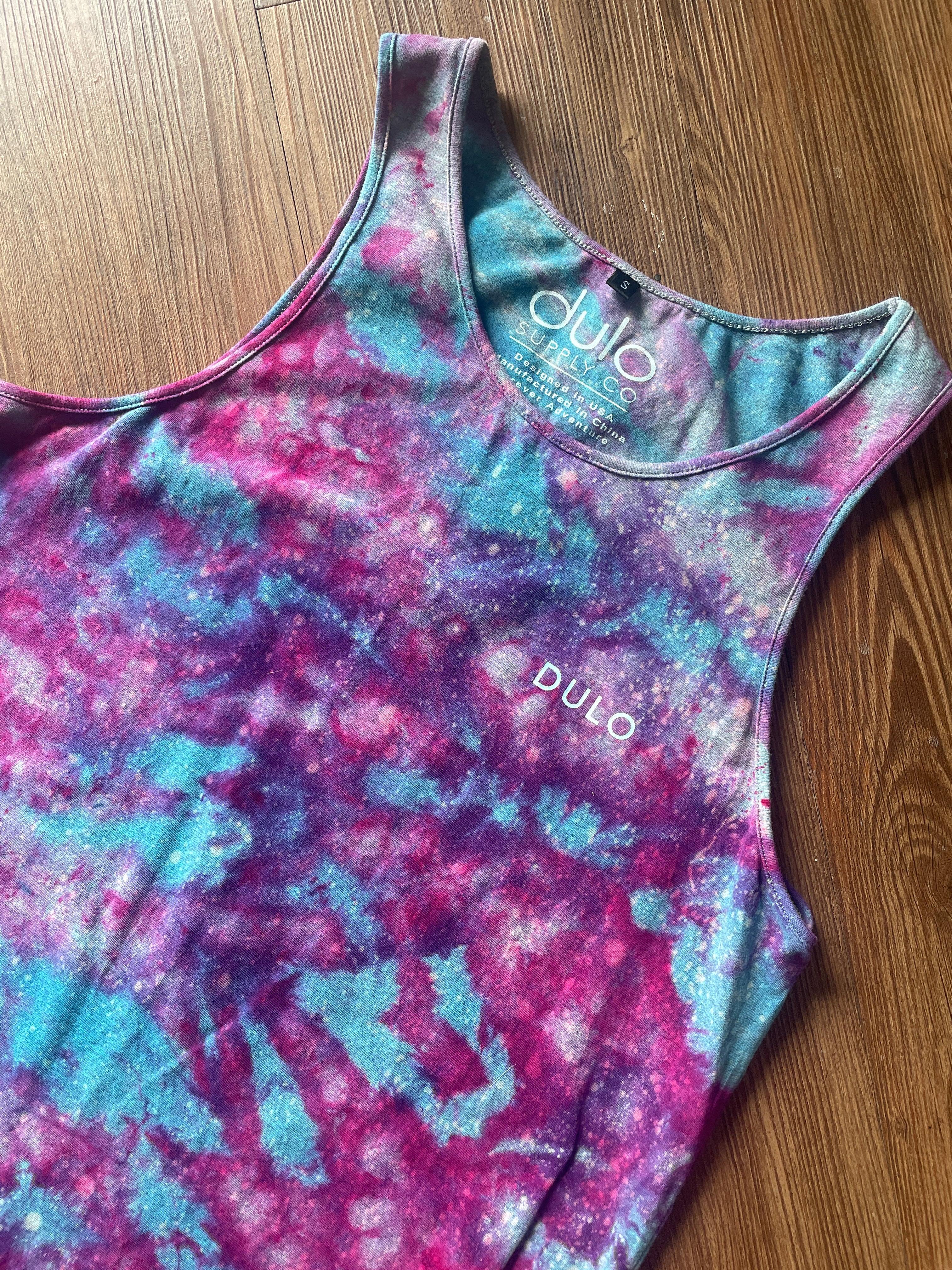Small Men’s Dulo Supply Co. Handmade Galaxy Tie Dye Tank Top | Summer Galaxy Dye Sleeveless Shirt