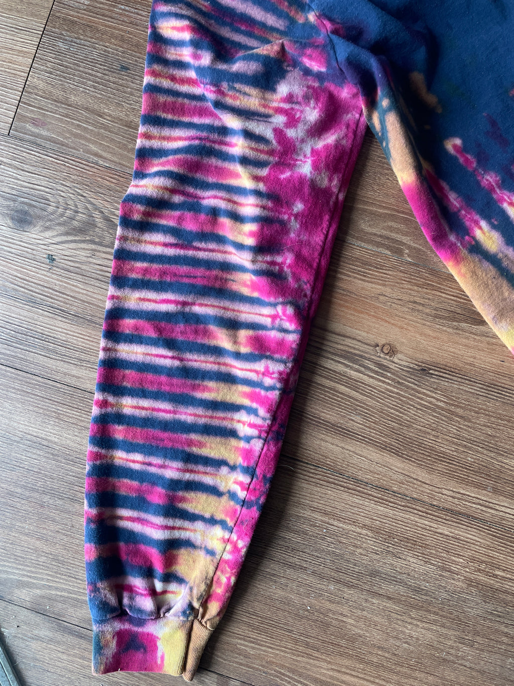 MEDIUM Men’s adidas Real Salt Lake Handmade Tie Dye T-Shirt | Navy Blue, Red, and Purple Long Sleeve Tee