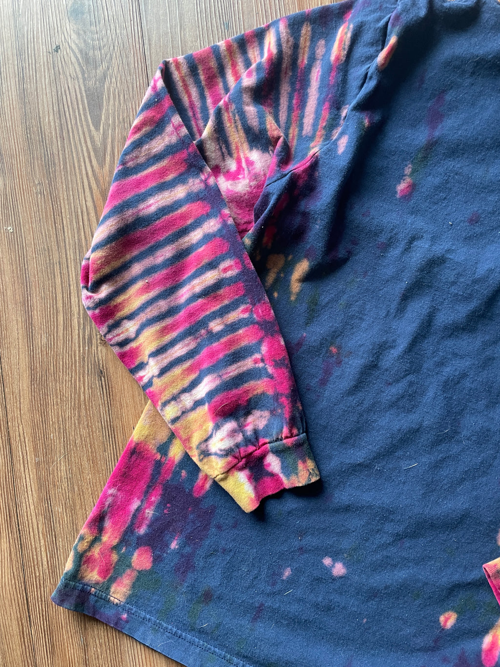 MEDIUM Men’s adidas Real Salt Lake Handmade Tie Dye T-Shirt | Navy Blue, Red, and Purple Long Sleeve Tee