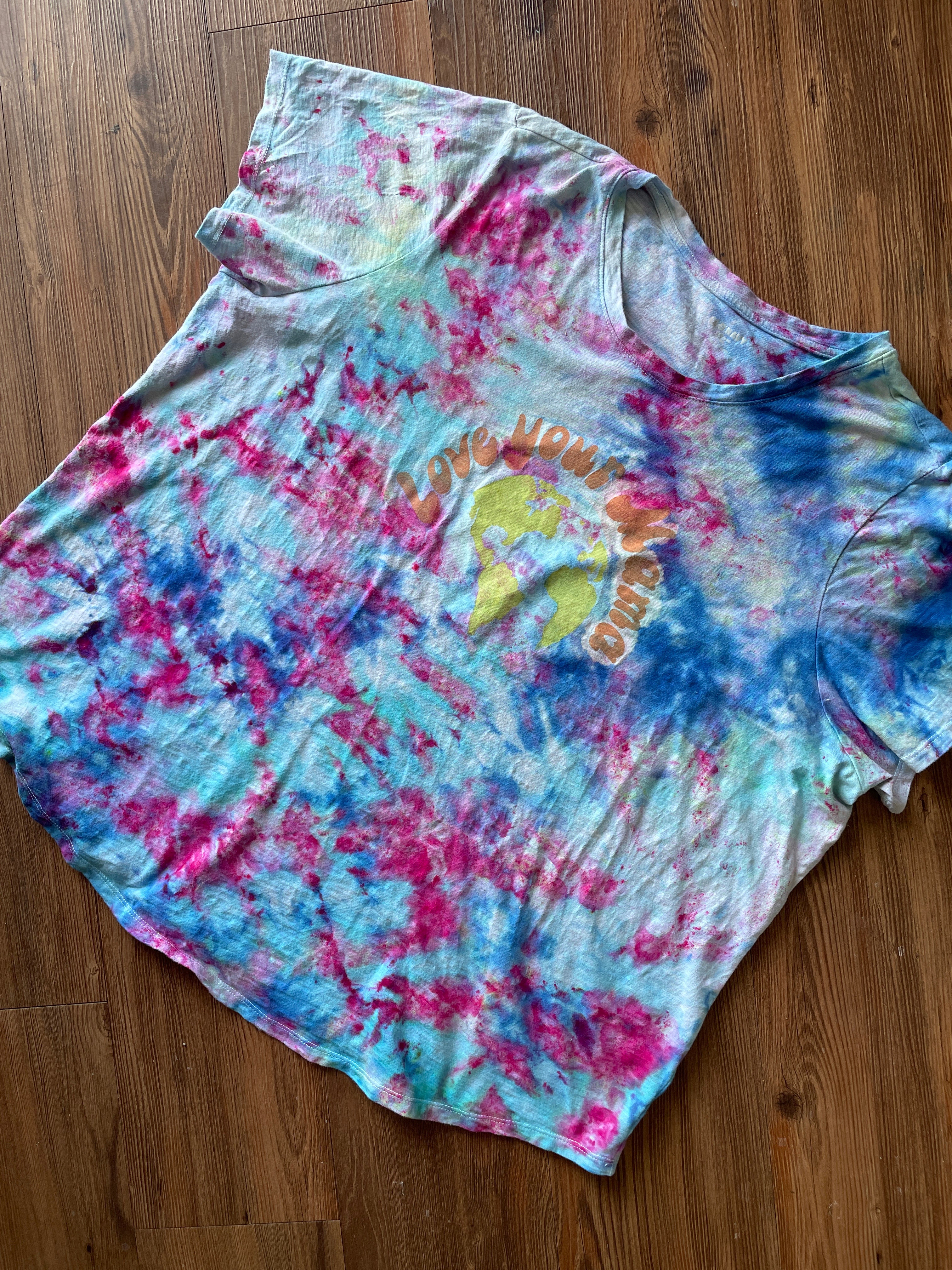 3XL Women’s Love Your Mama Earth Day Handmade Tie Dye T-Shirt | Old Navy Galaxy Dye Tie Dye Short Sleeve
