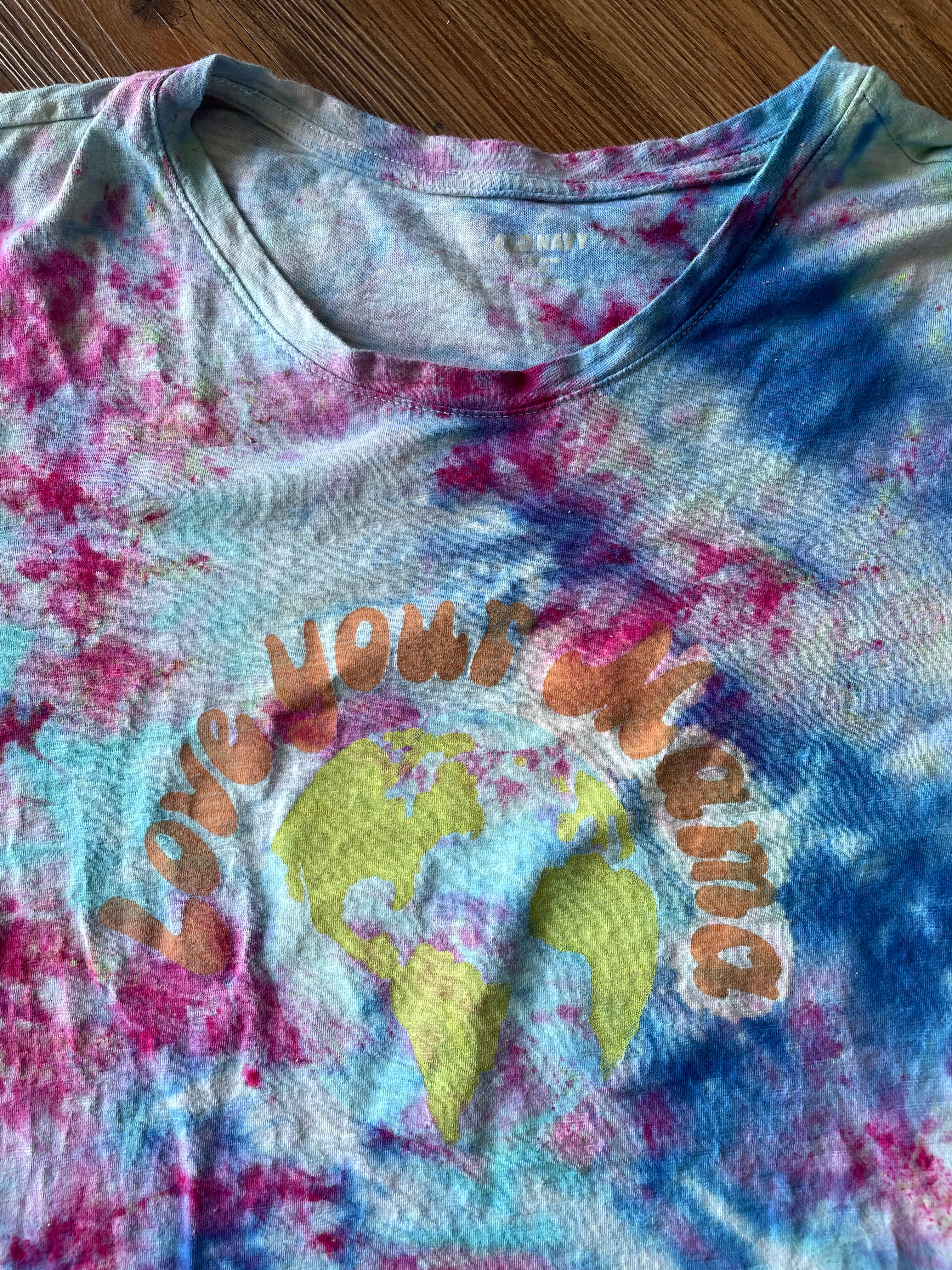 3XL Women’s Love Your Mama Earth Day Handmade Tie Dye T-Shirt | Old Navy Galaxy Dye Tie Dye Short Sleeve