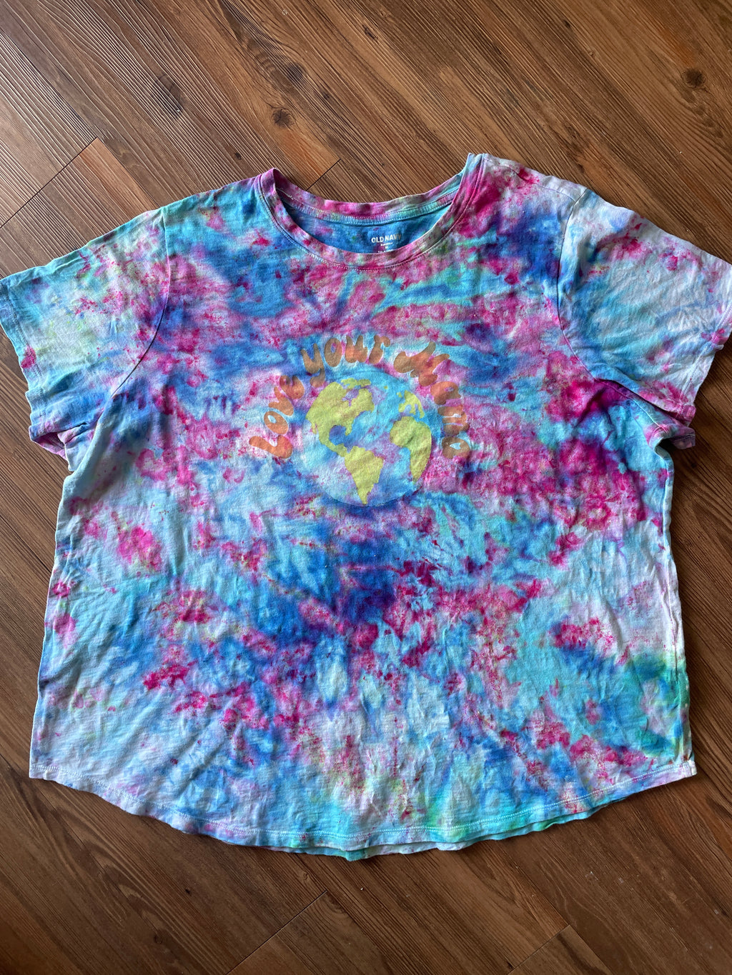 3XL Women’s Love Your Mama Earth Day Handmade Tie Dye T-Shirt | Old Navy Galaxy Dye Tie Dye Short Sleeve