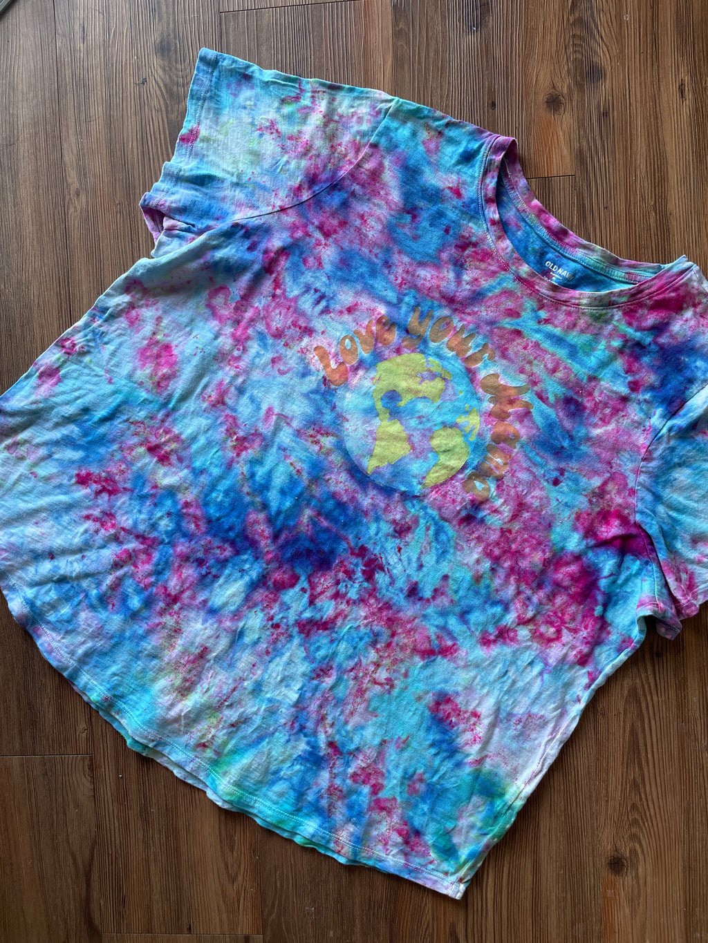 3XL Women’s Love Your Mama Earth Day Handmade Tie Dye T-Shirt | Old Navy Galaxy Dye Tie Dye Short Sleeve