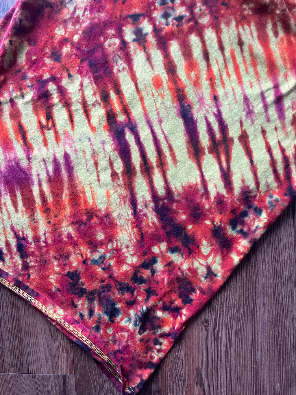 LARGE Men’s Hufflepuff Quidditch Team Captain Handmade Tie Dye T-Shirt | One-Of-a-Kind Yellow and Orange Short Sleeve