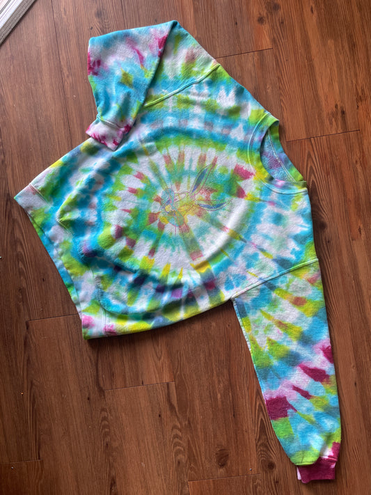 MEDIUM Men’s Bugs Bunny Looney Tunes Handmade Tie Dye Sweatshirt | One-Of-a-Kind Multicolor LongSleeve