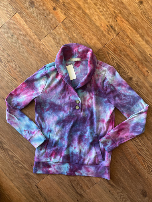 Small Women’s Banana Republic Handmade Galaxy Dye Sweater | Pink, Purple, and Blue Ice Dye Long Sleeve