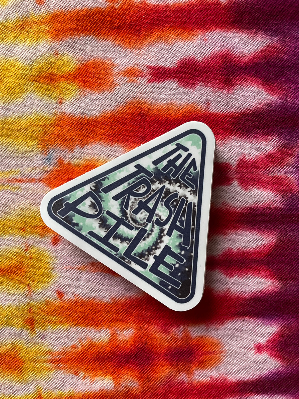 The Trash Pile Logo Sticker—Multicolor Shades of Blue