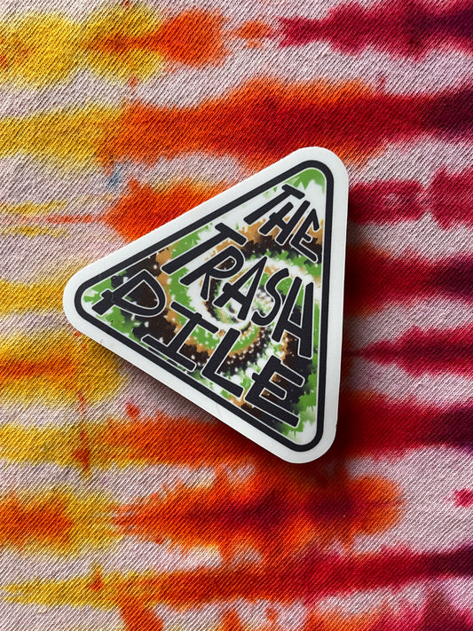 The Trash Pile Logo Sticker—Multicolor Green, Yellow, and Black