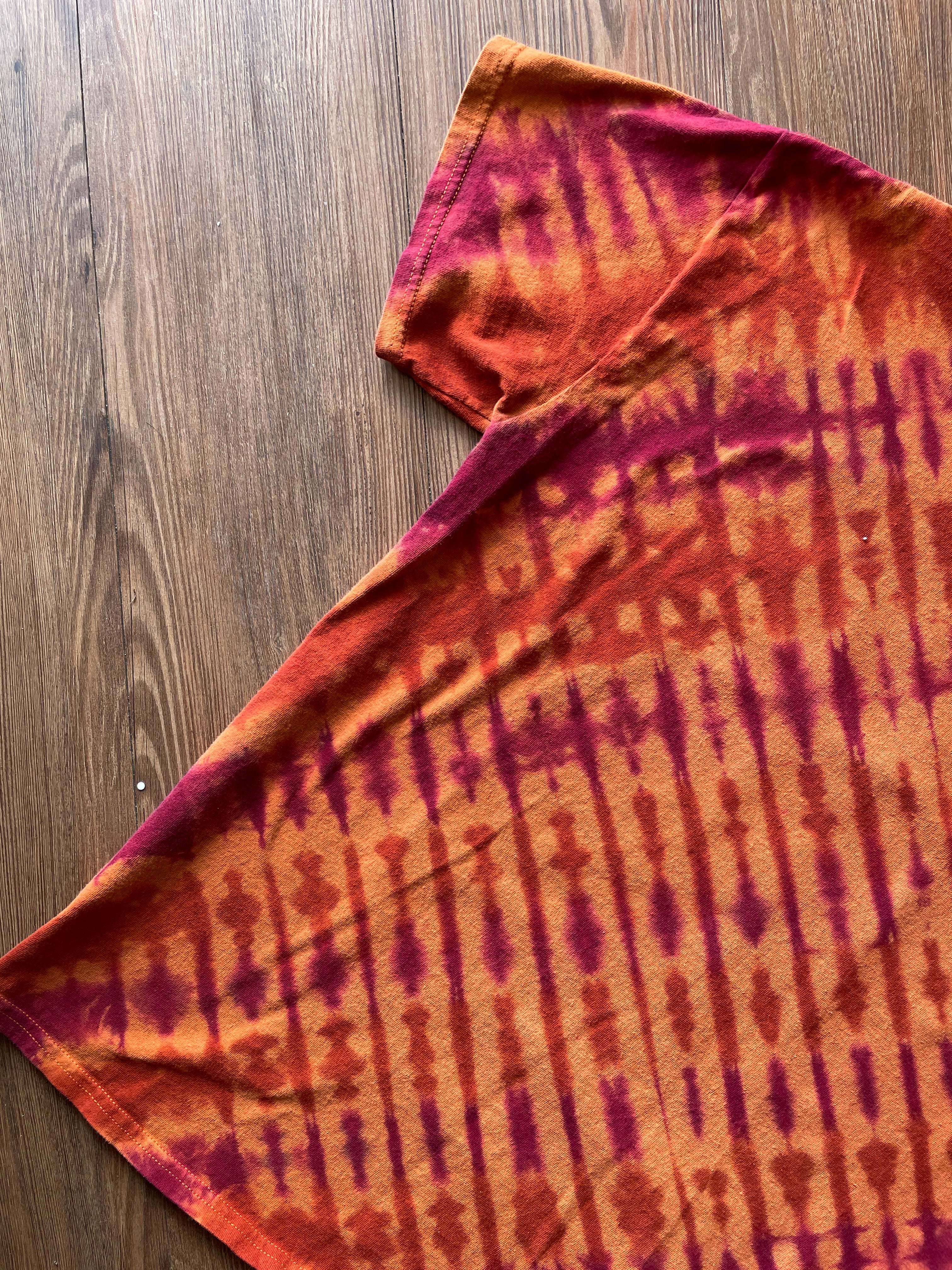 LARGE Men’s Utah Desert Doublesided Handmade Tie Dye T-Shirt | One-Of-a-Kind Orange and Red Short Sleeve