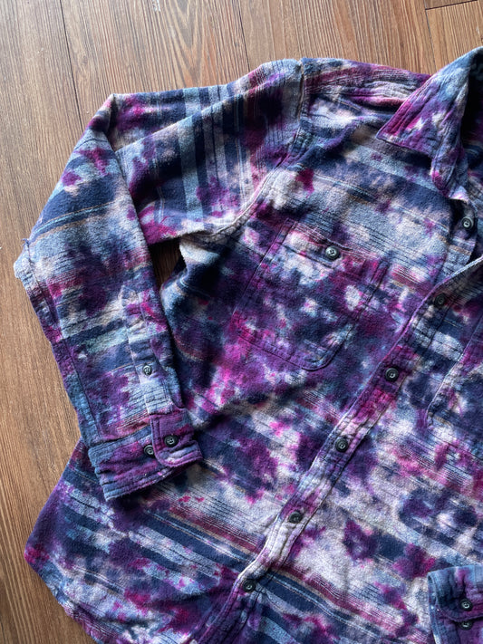 MEDIUM Men’s Sonoma Galaxy Grunge Handmade Tie Dye Flannel Shirt | One-Of-a-Kind Pastel Upcycled LongSleeve
