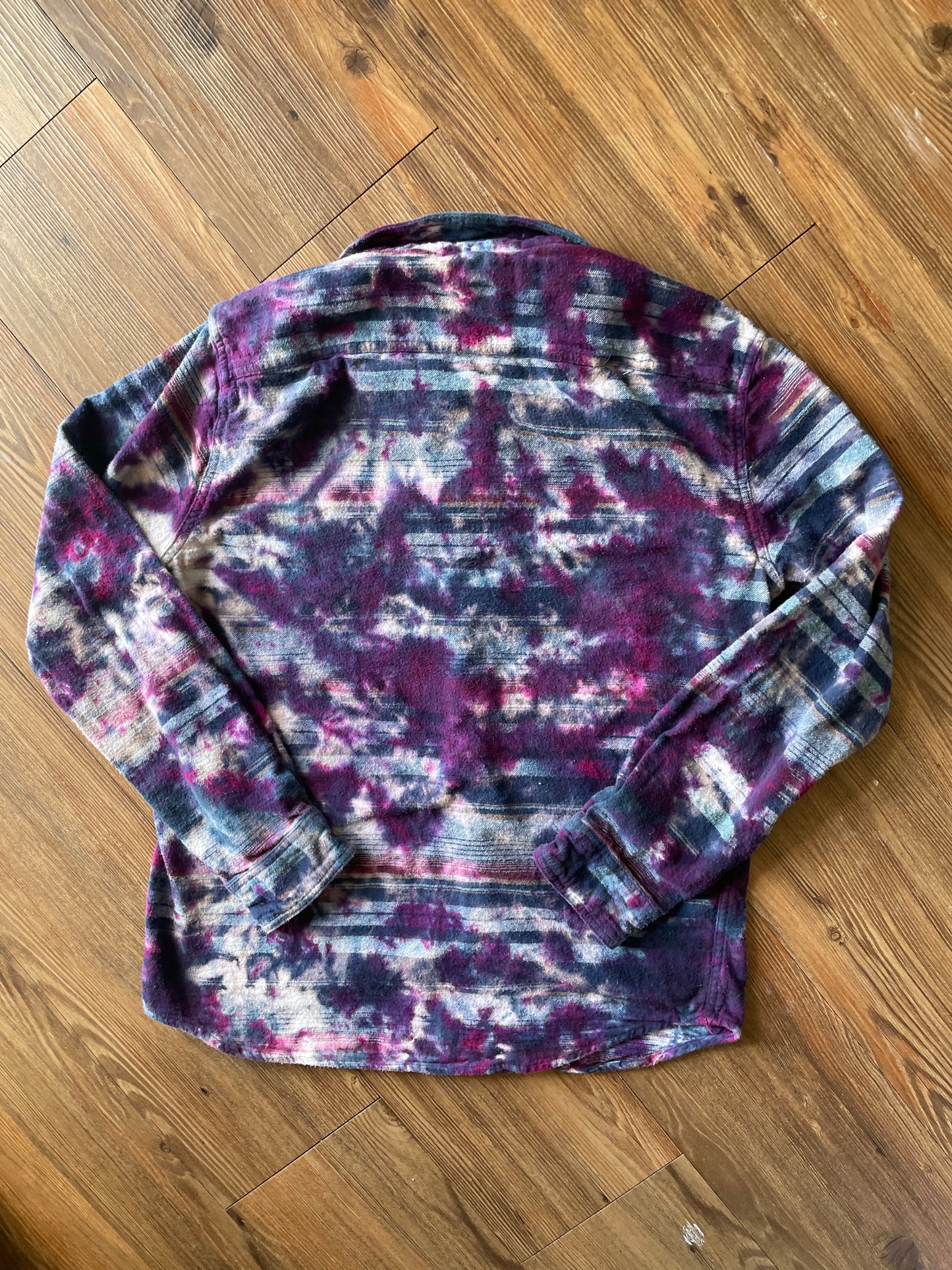 MEDIUM Men’s Sonoma Galaxy Grunge Handmade Tie Dye Flannel Shirt | One-Of-a-Kind Pastel Upcycled LongSleeve