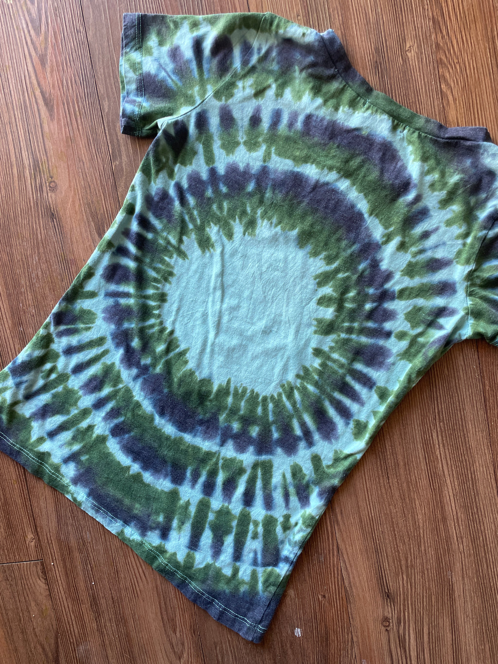 XS/S Women’s Go Climb a Cactus Handmade Tie Dye T-Shirt | One-Of-a-Kind Blue and Green Short Sleeve
