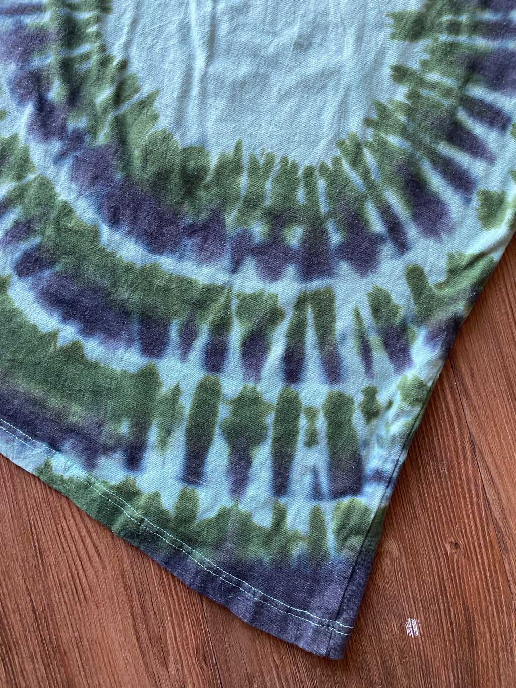 XS/S Women’s Go Climb a Cactus Handmade Tie Dye T-Shirt | One-Of-a-Kind Blue and Green Short Sleeve