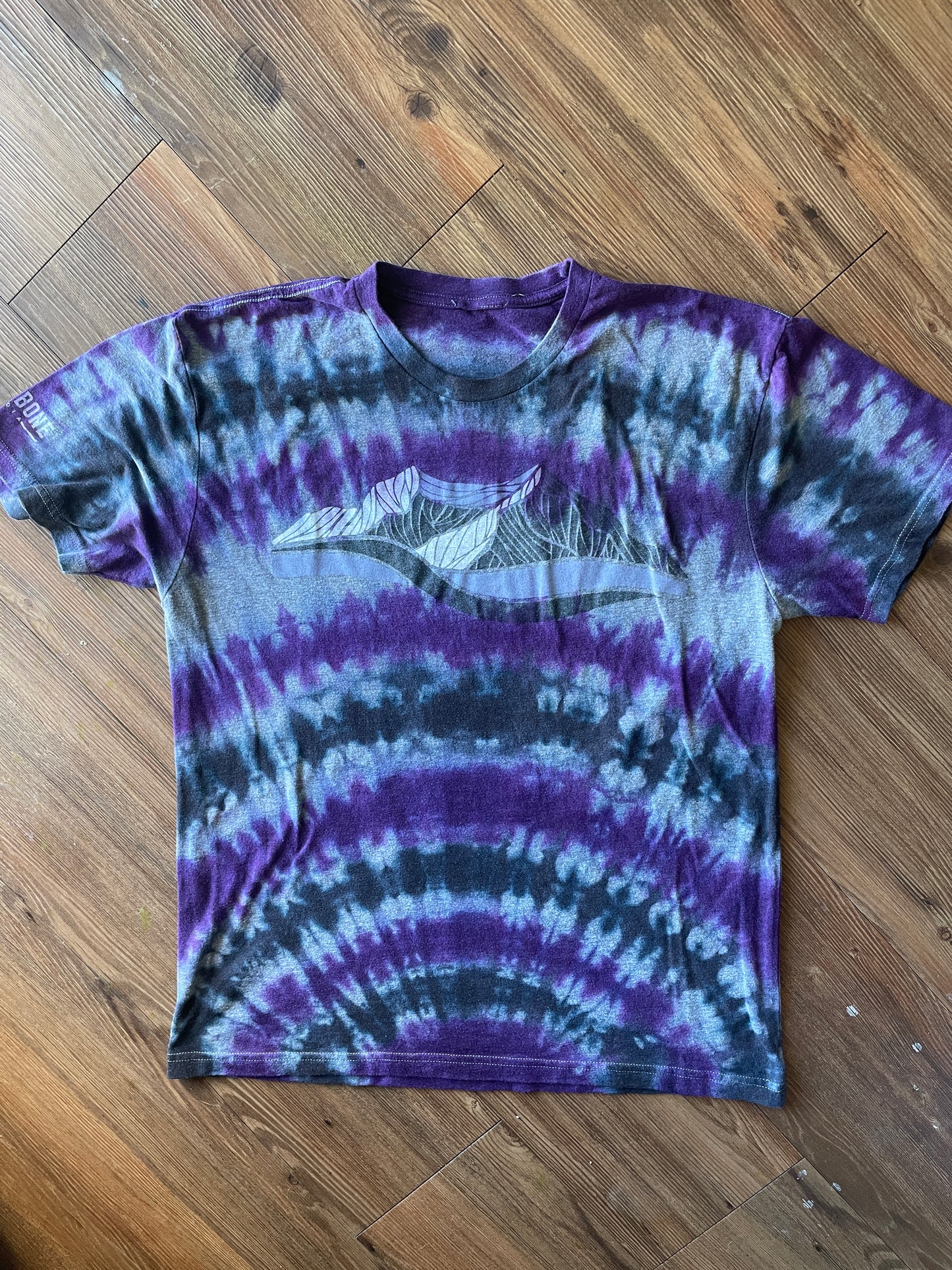 LARGE Men’s Purple Mountain Majesty Handmade Tie Dye T-Shirt | One-Of-a-Kind Purple, Gray, and Black Short Sleeve