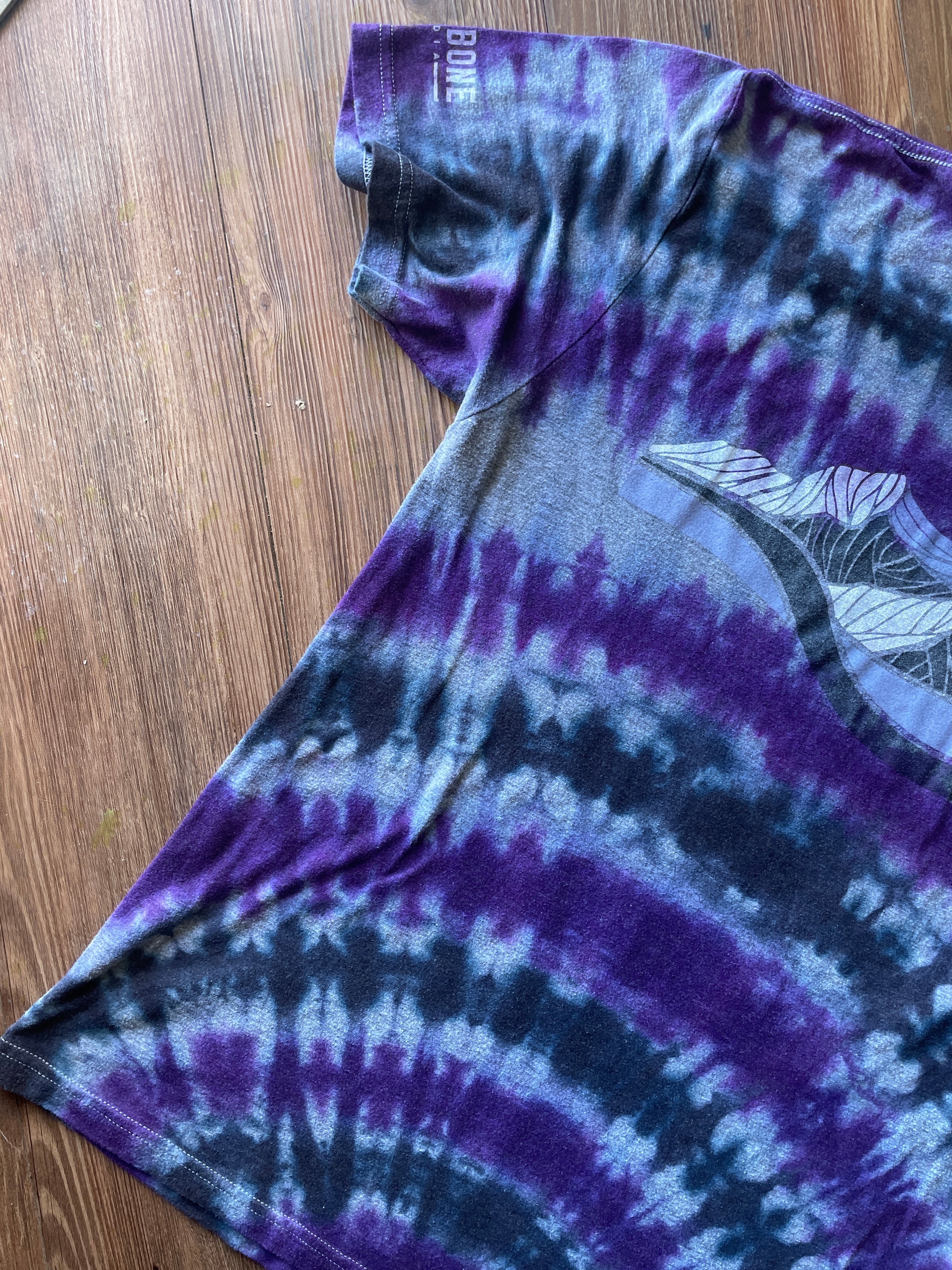 LARGE Men’s Purple Mountain Majesty Handmade Tie Dye T-Shirt | One-Of-a-Kind Purple, Gray, and Black Short Sleeve