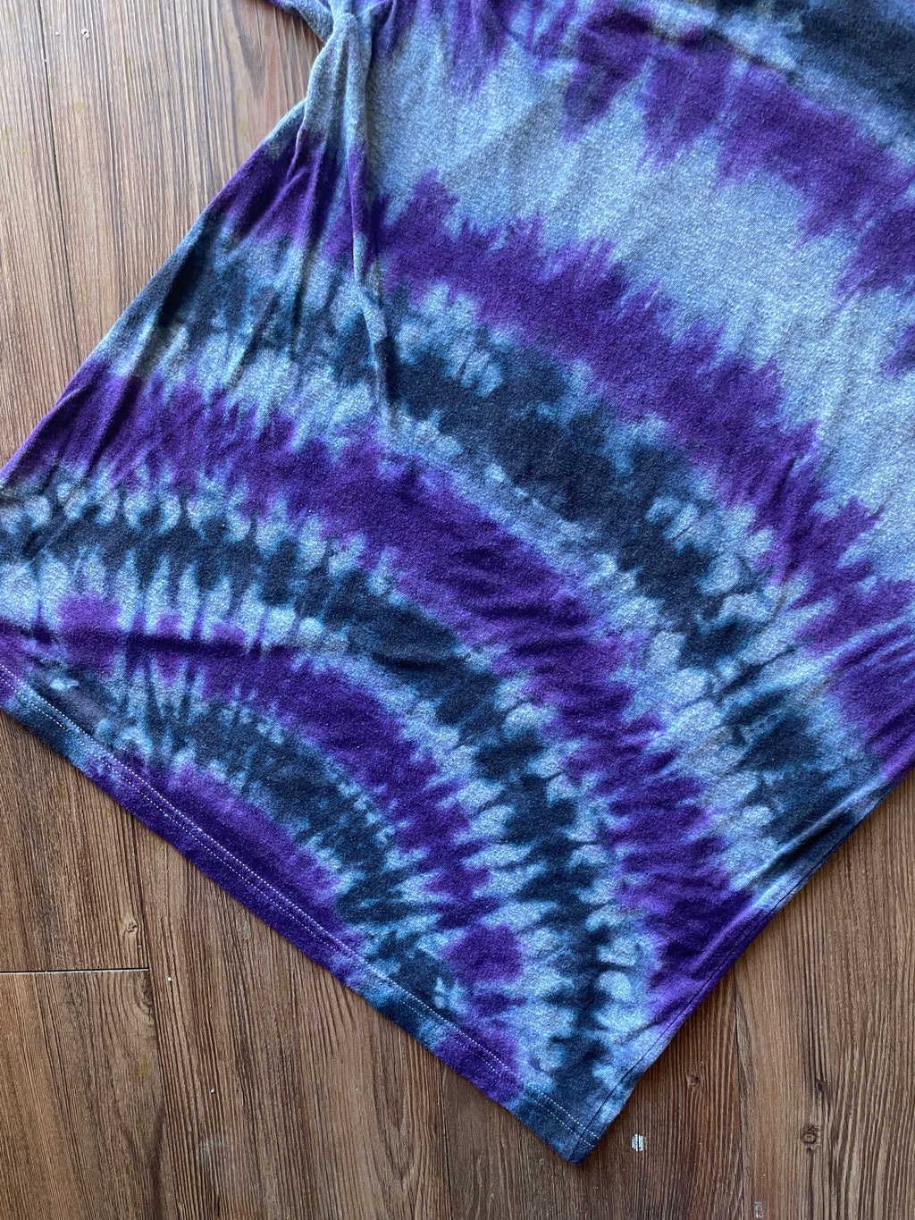 LARGE Men’s Purple Mountain Majesty Handmade Tie Dye T-Shirt | One-Of-a-Kind Purple, Gray, and Black Short Sleeve