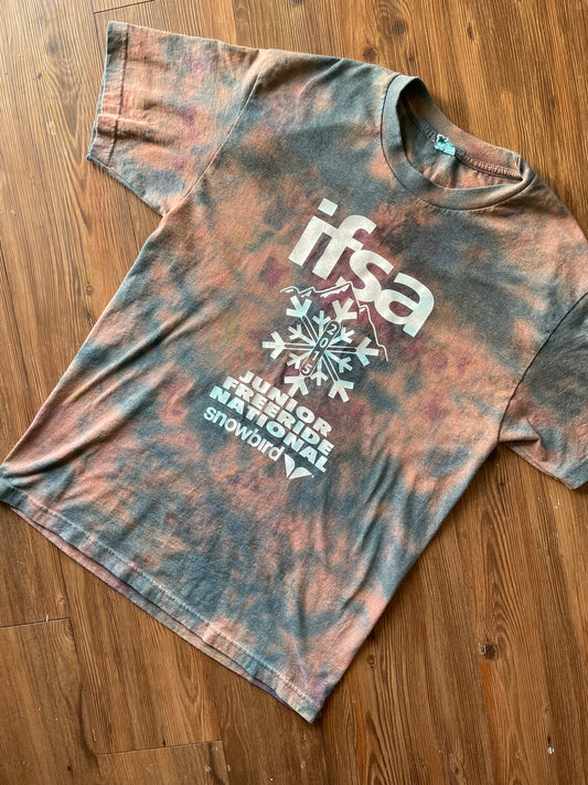 LARGE Men’s 2015 Snowbird IFSA Junior Nationals Galaxy Handmade Tie Dye T-Shirt | One-Of-a-Kind Pastel Blue Short Sleeve
