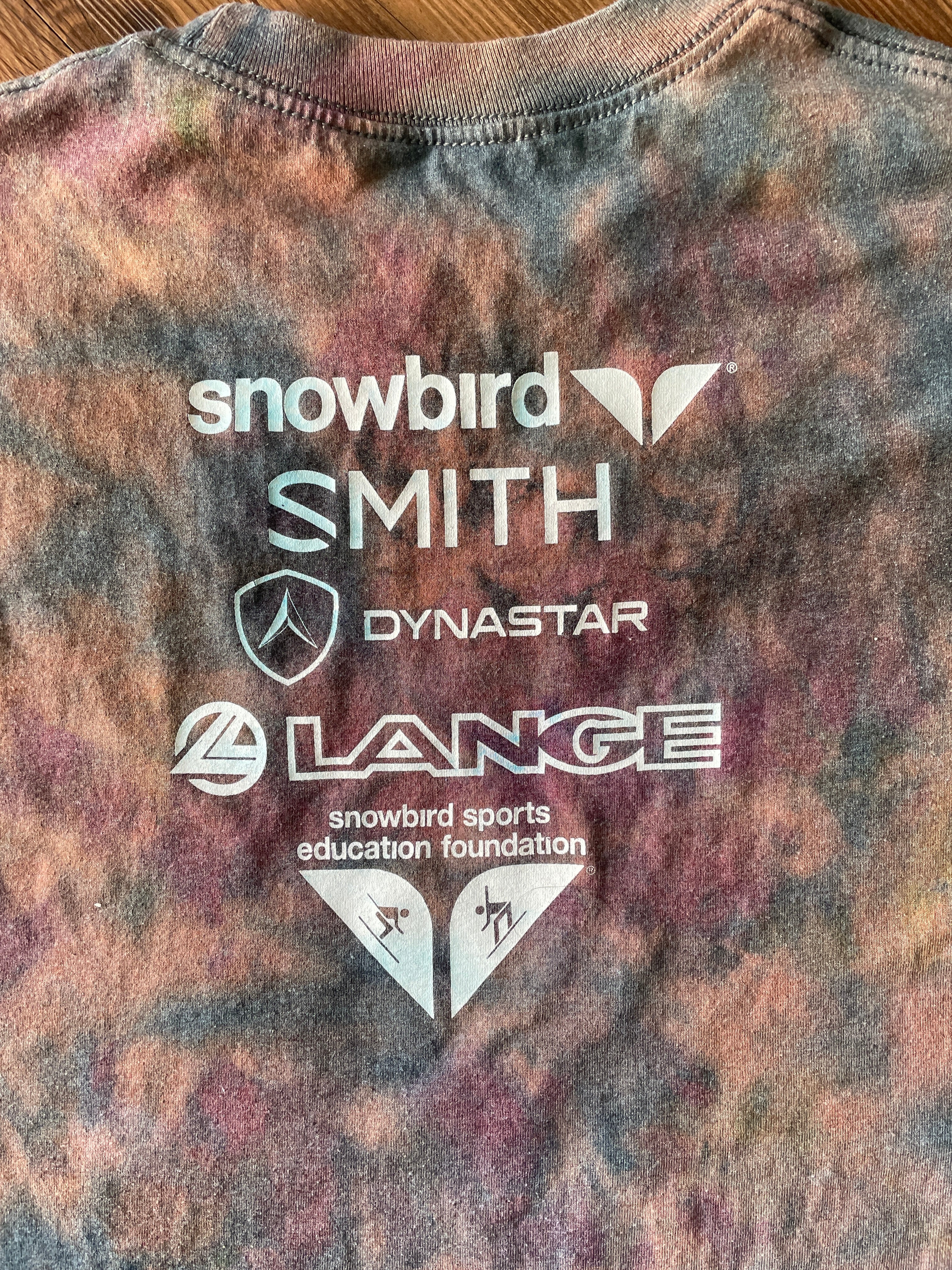 LARGE Men’s 2015 Snowbird IFSA Junior Nationals Galaxy Handmade Tie Dye T-Shirt | One-Of-a-Kind Pastel Blue Short Sleeve