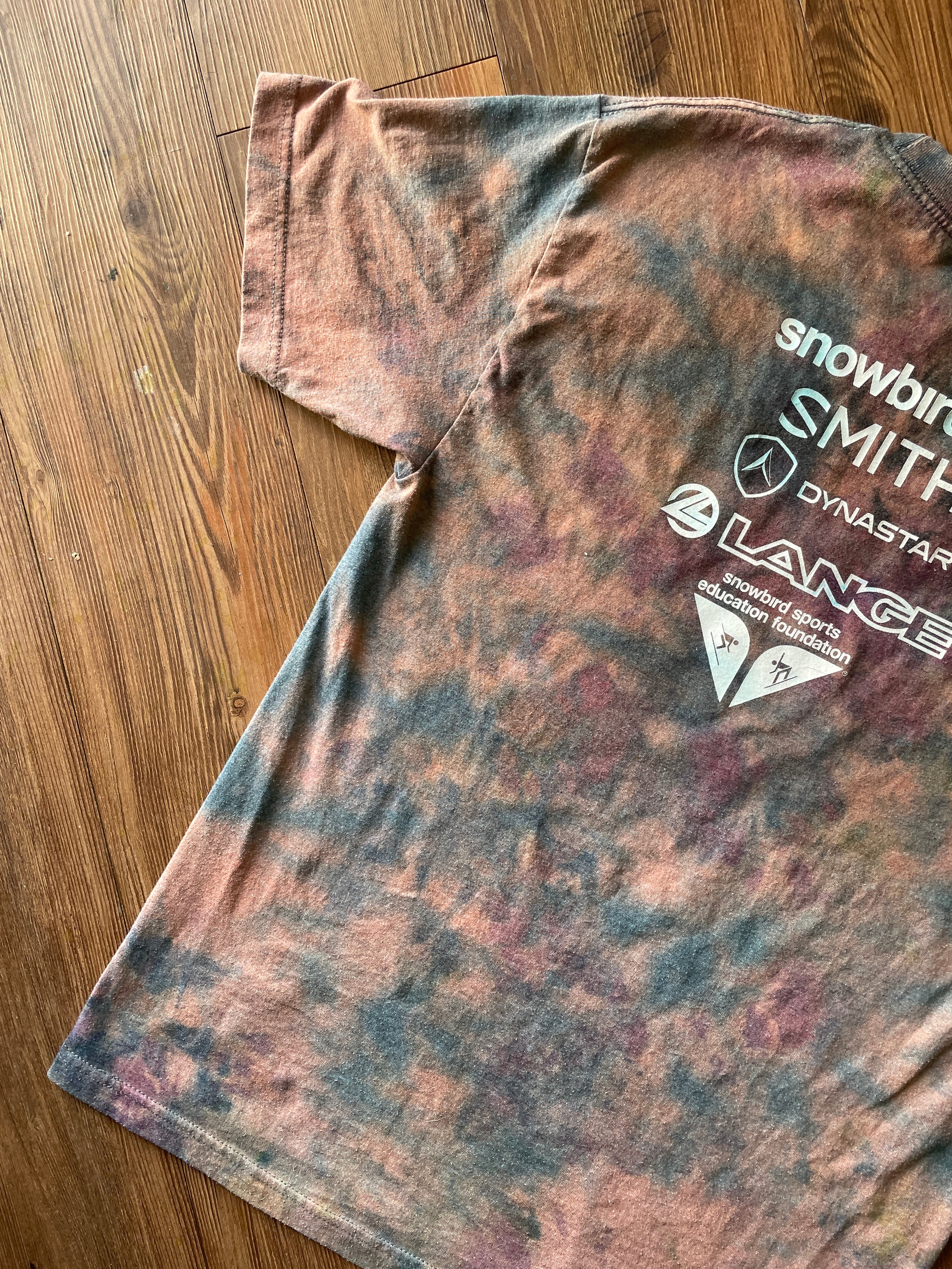 LARGE Men’s 2015 Snowbird IFSA Junior Nationals Galaxy Handmade Tie Dye T-Shirt | One-Of-a-Kind Pastel Blue Short Sleeve