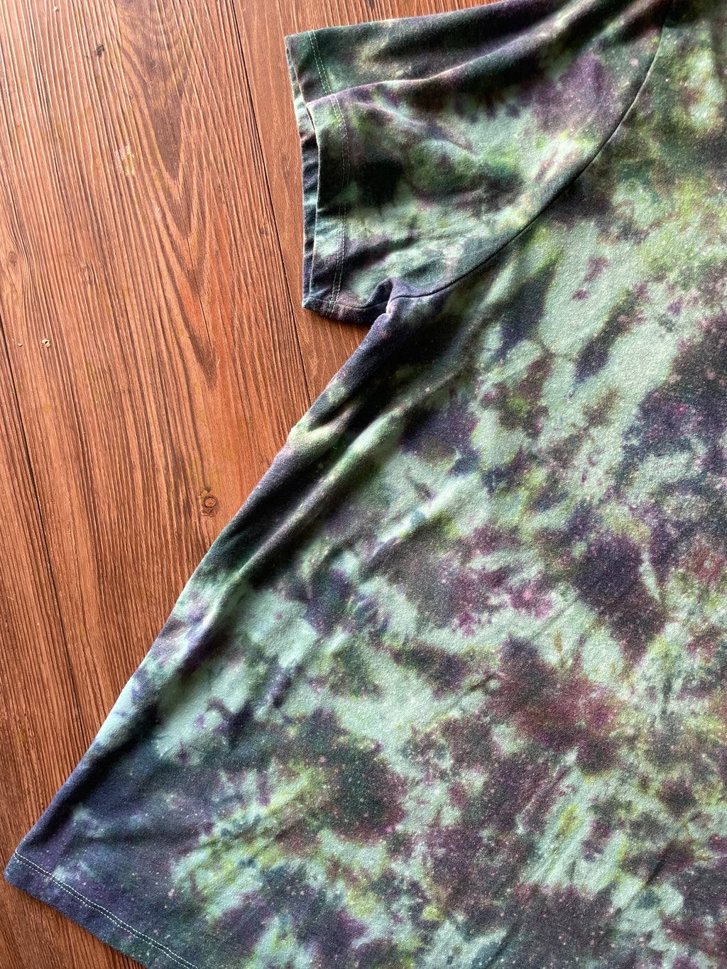 XL Men’s Intergalactic Space Adventure Pinball Galaxy Handmade Tie Dye T-Shirt | One-Of-a-Kind Blue and Purple Short Sleeve