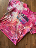 XXL Men's Levi's California Galaxy Handmade Tie Dye T-Shirt | One-Of-a-Kind Pink and Red Short Sleeve